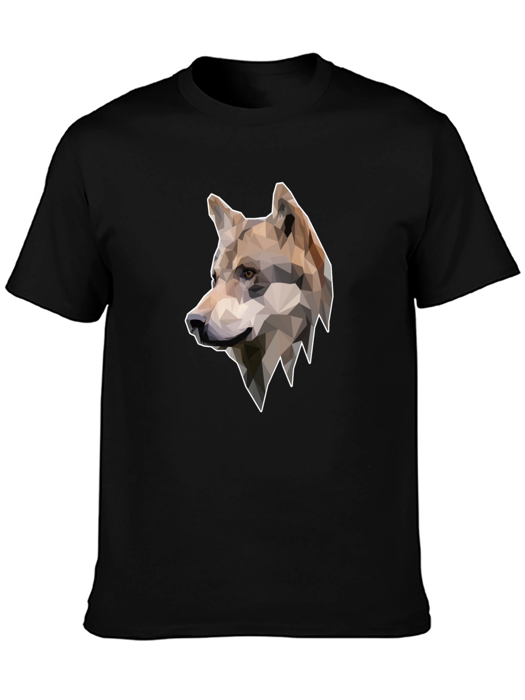 Geometric Wolf Graphic Tee - Mens Black T-Shirt