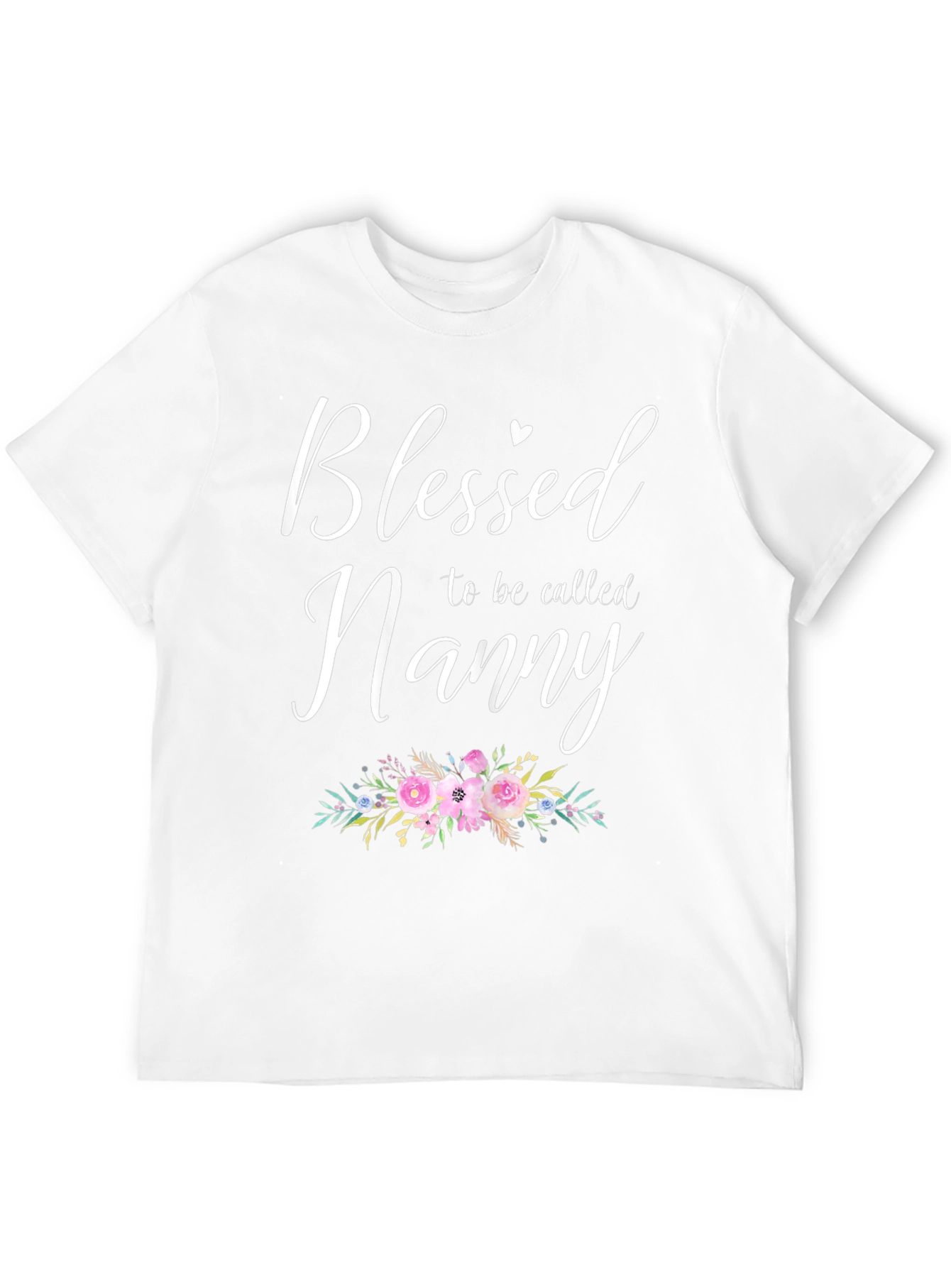Blessed Nanny Graphic Tee - Floral Design