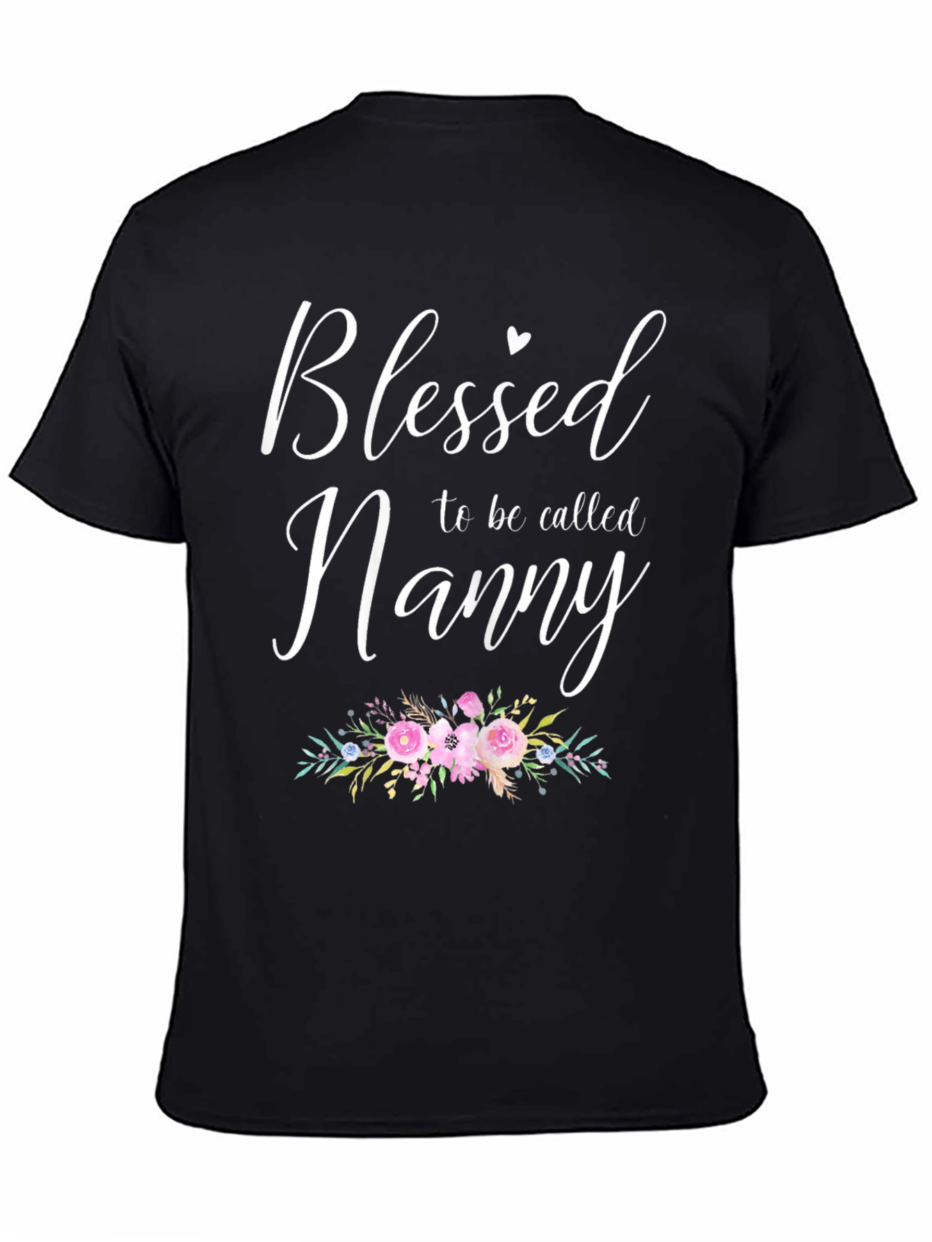 Blessed Nanny Graphic Tee - Floral Design