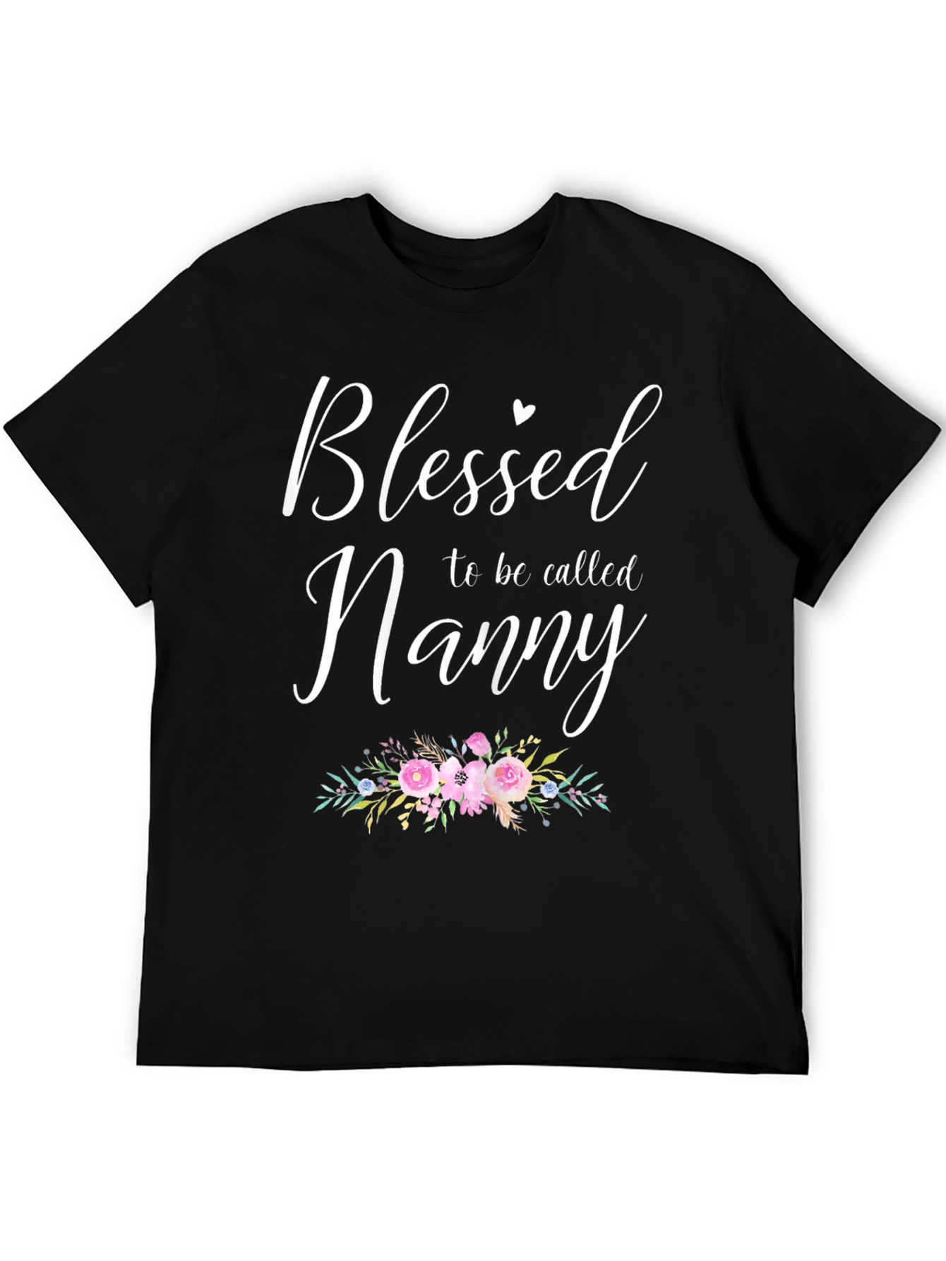 Blessed Nanny Graphic Tee - Floral Design