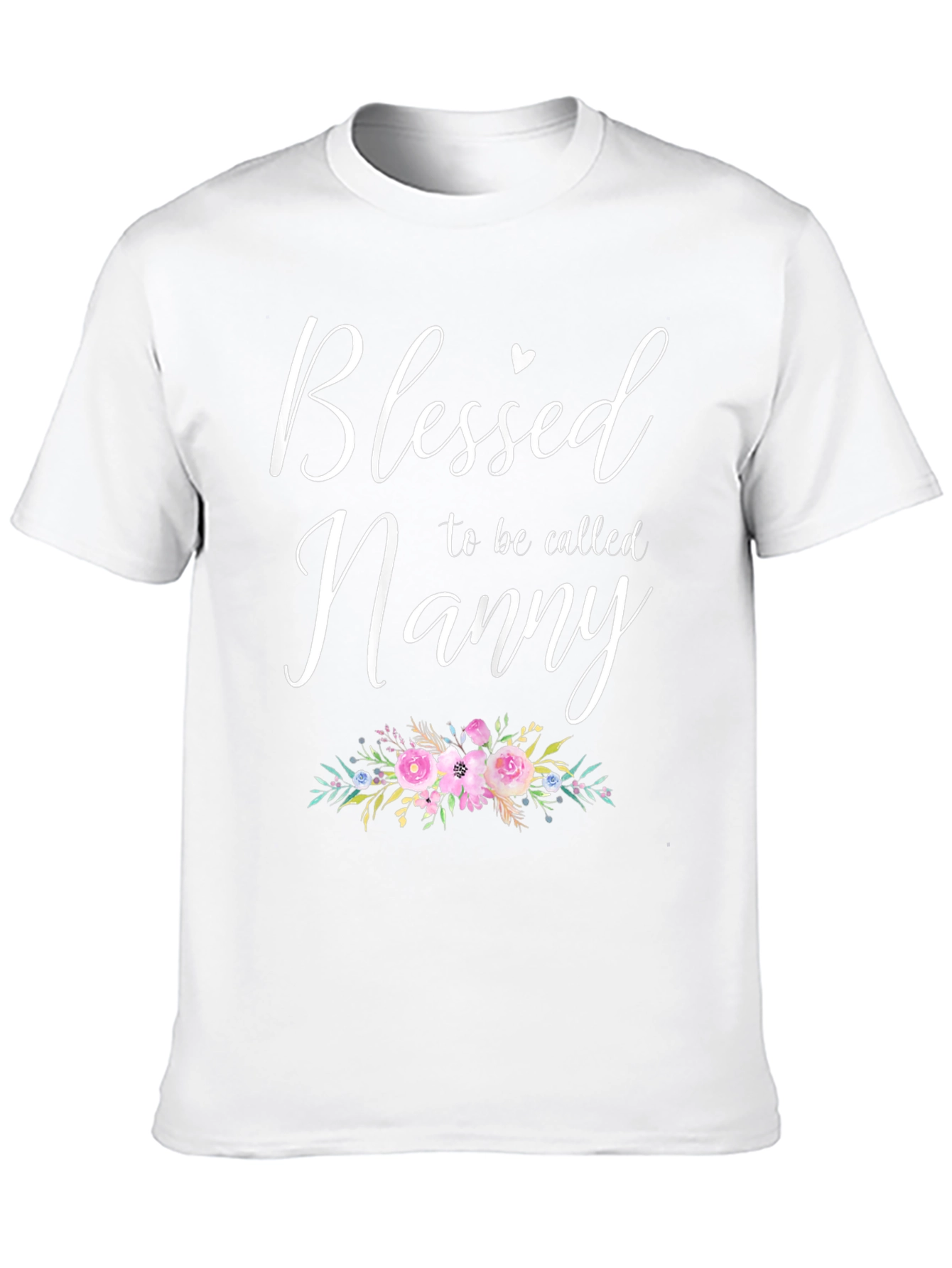 Blessed Nanny Graphic Tee - Floral Design
