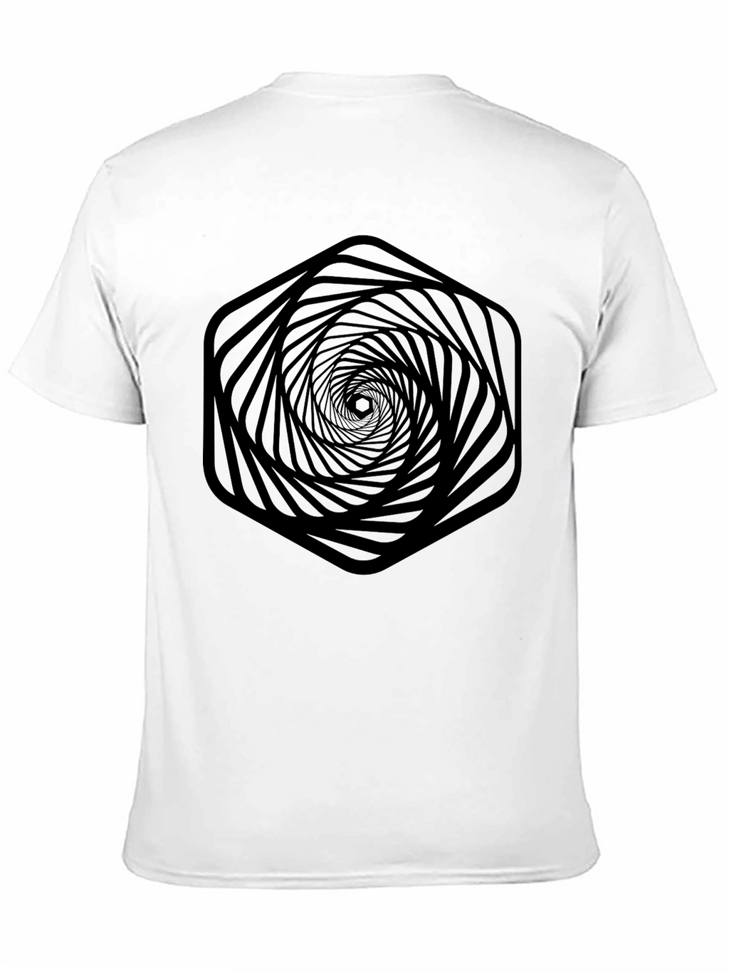 Abstract Hexagon Vortex Graphic T-Shirt