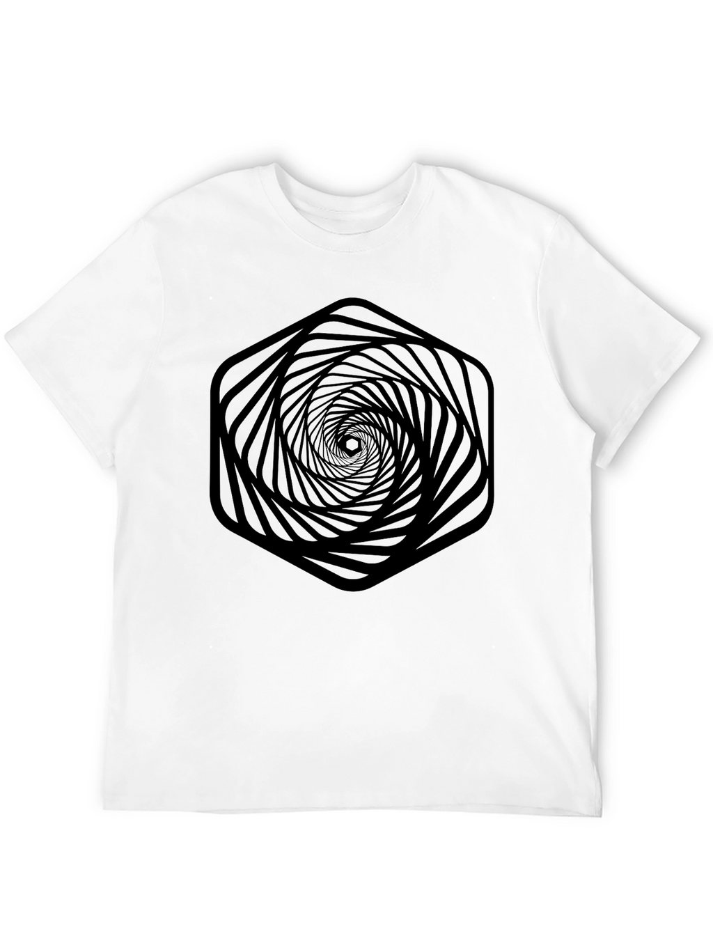 Abstract Hexagon Vortex Graphic T-Shirt