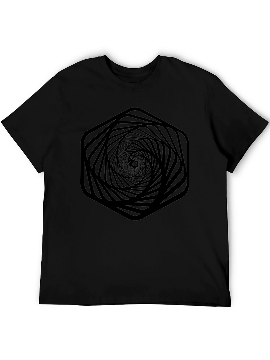 Abstract Hexagon Vortex Graphic T-Shirt