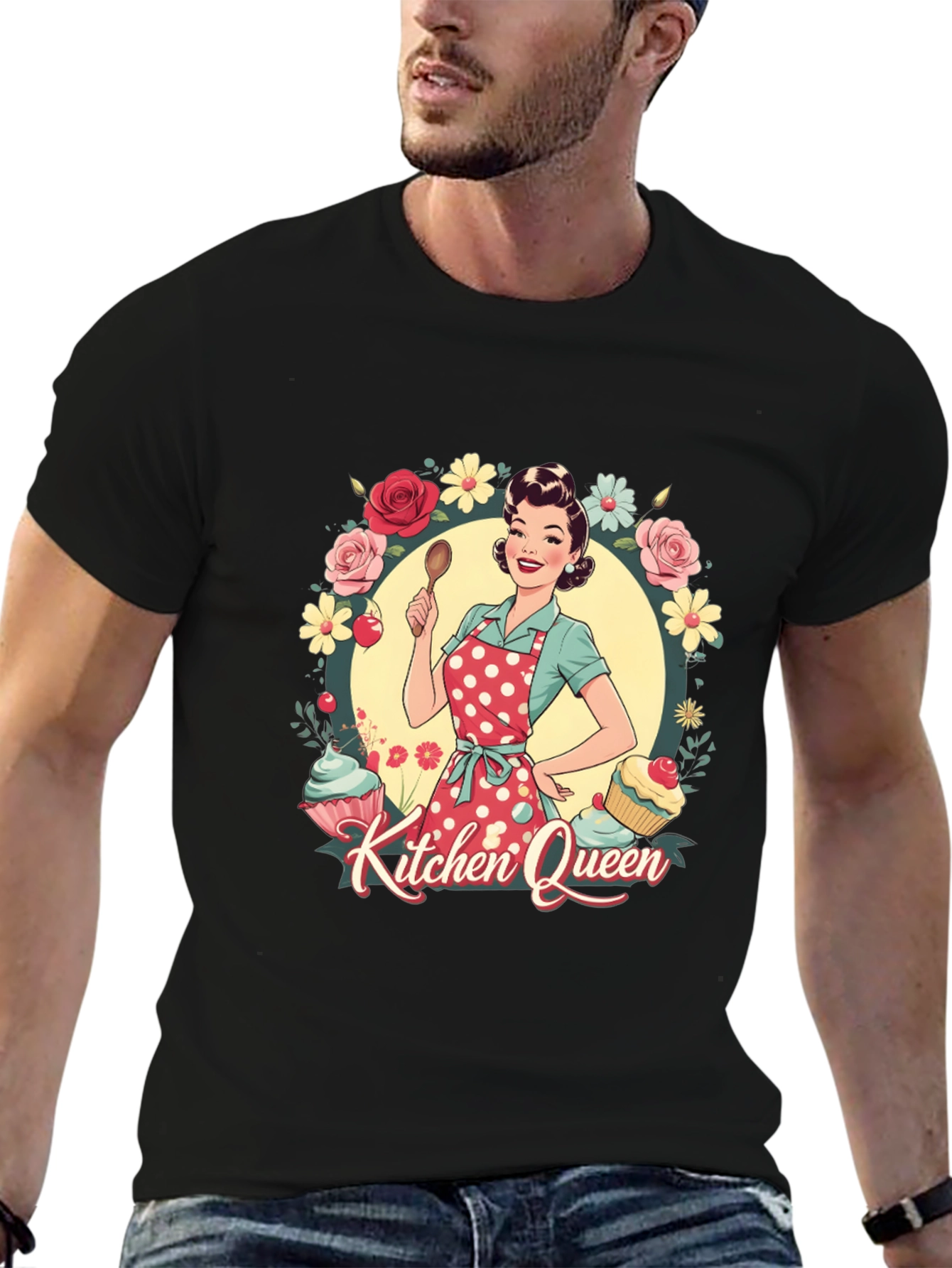 Kitchen Queen T-Shirt - Retro Cook Design