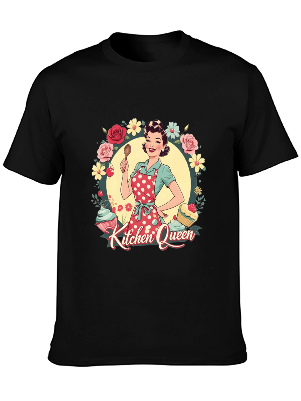 Kitchen Queen T-Shirt - Retro Cook Design