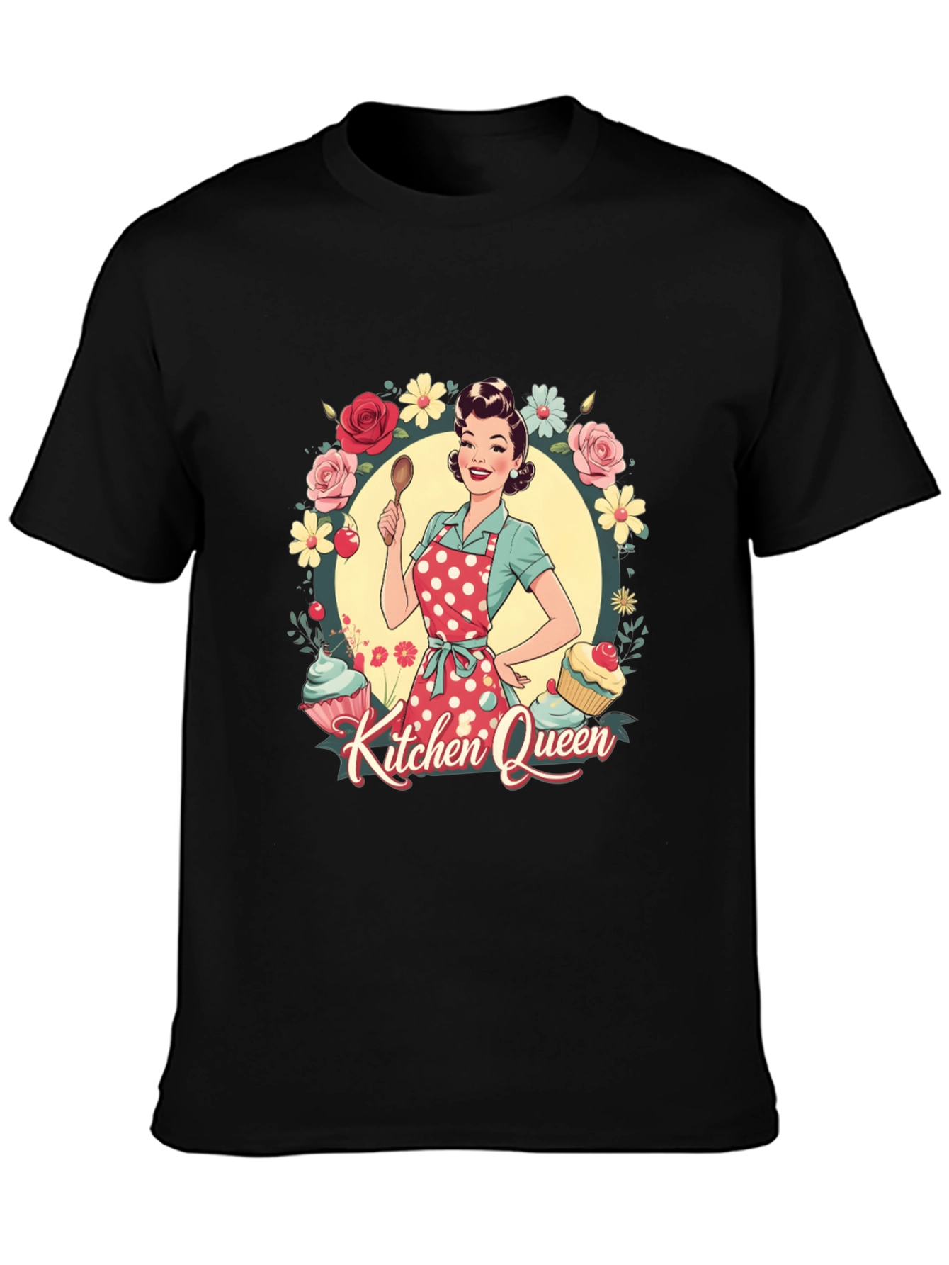 Kitchen Queen T-Shirt - Retro Cook Design