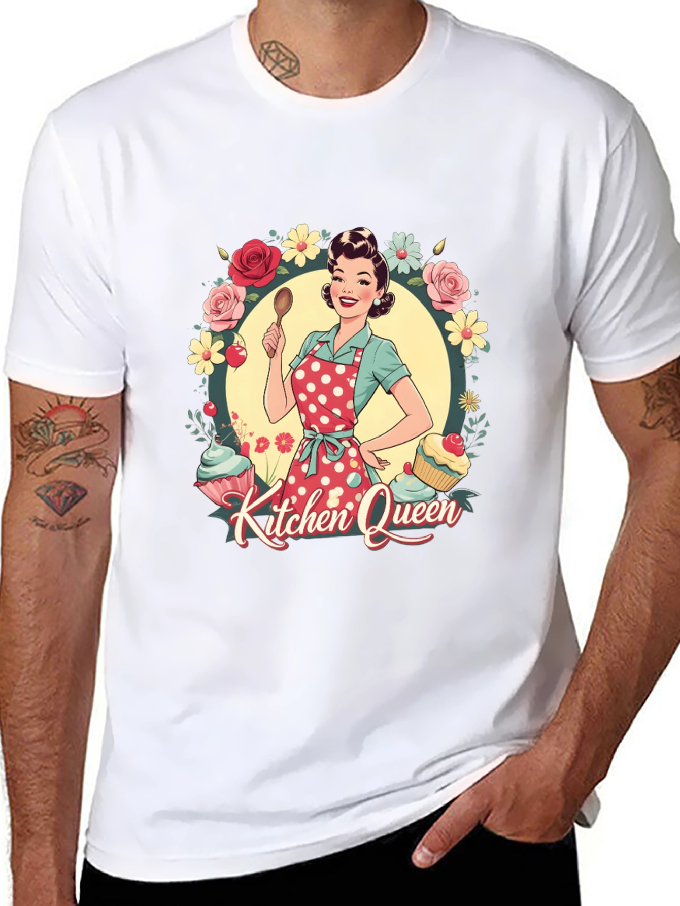 Kitchen Queen T-Shirt - Retro Cook Design