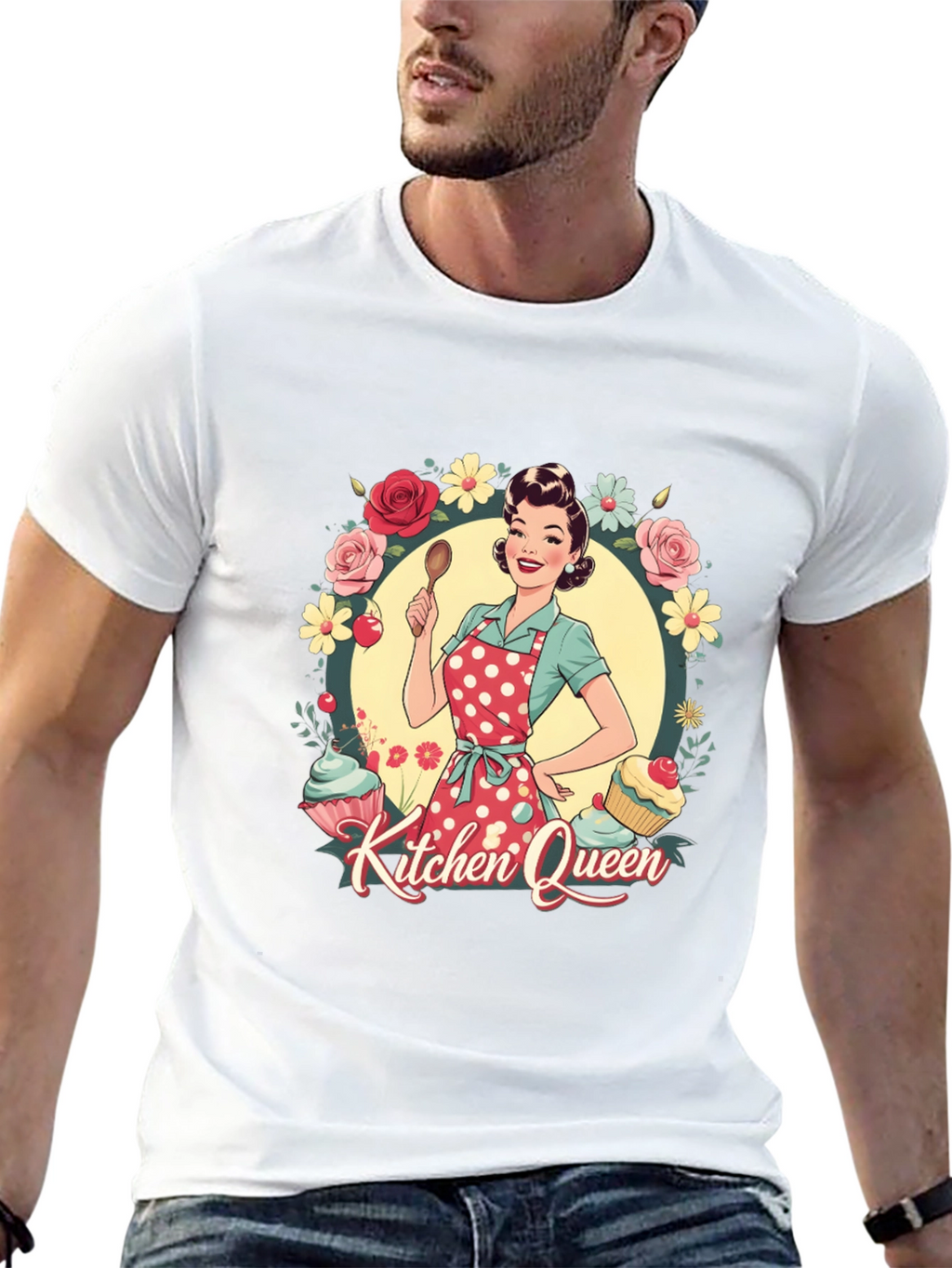 Kitchen Queen T-Shirt - Retro Cook Design