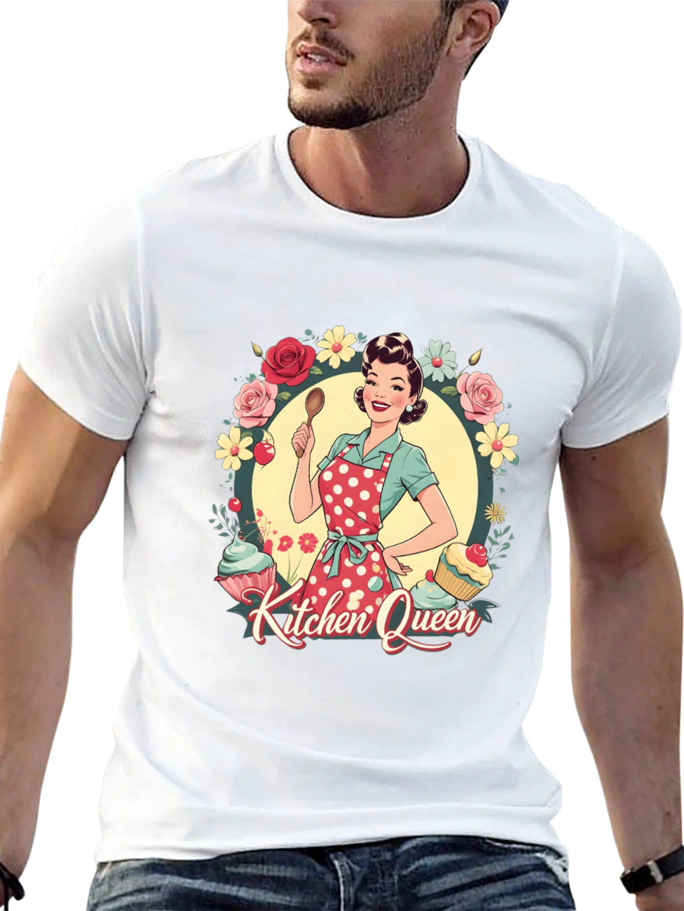Kitchen Queen T-Shirt - Retro Cook Design