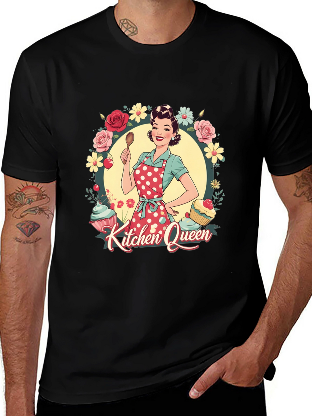 Kitchen Queen T-Shirt - Retro Cook Design