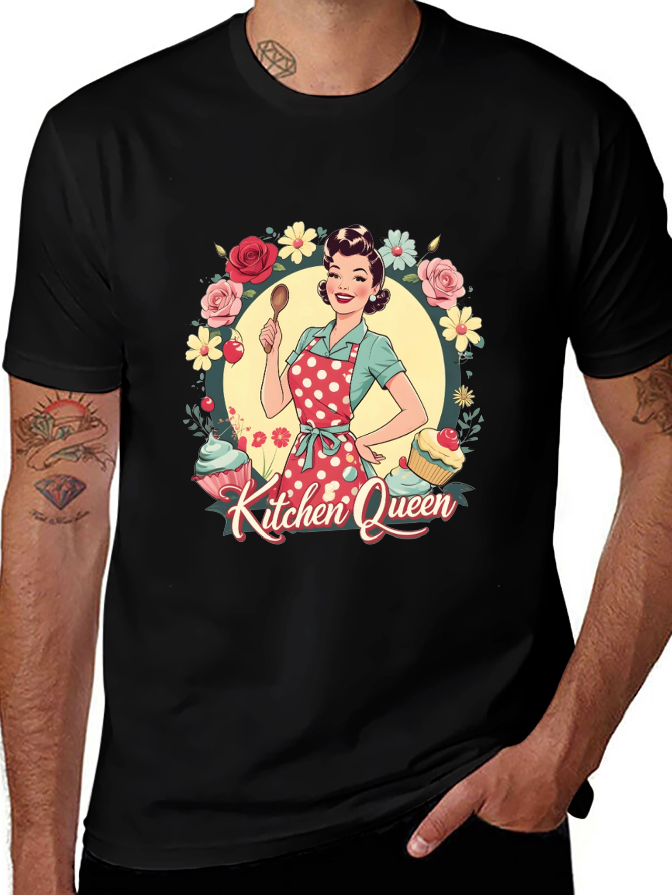 Kitchen Queen T-Shirt - Retro Cook Design
