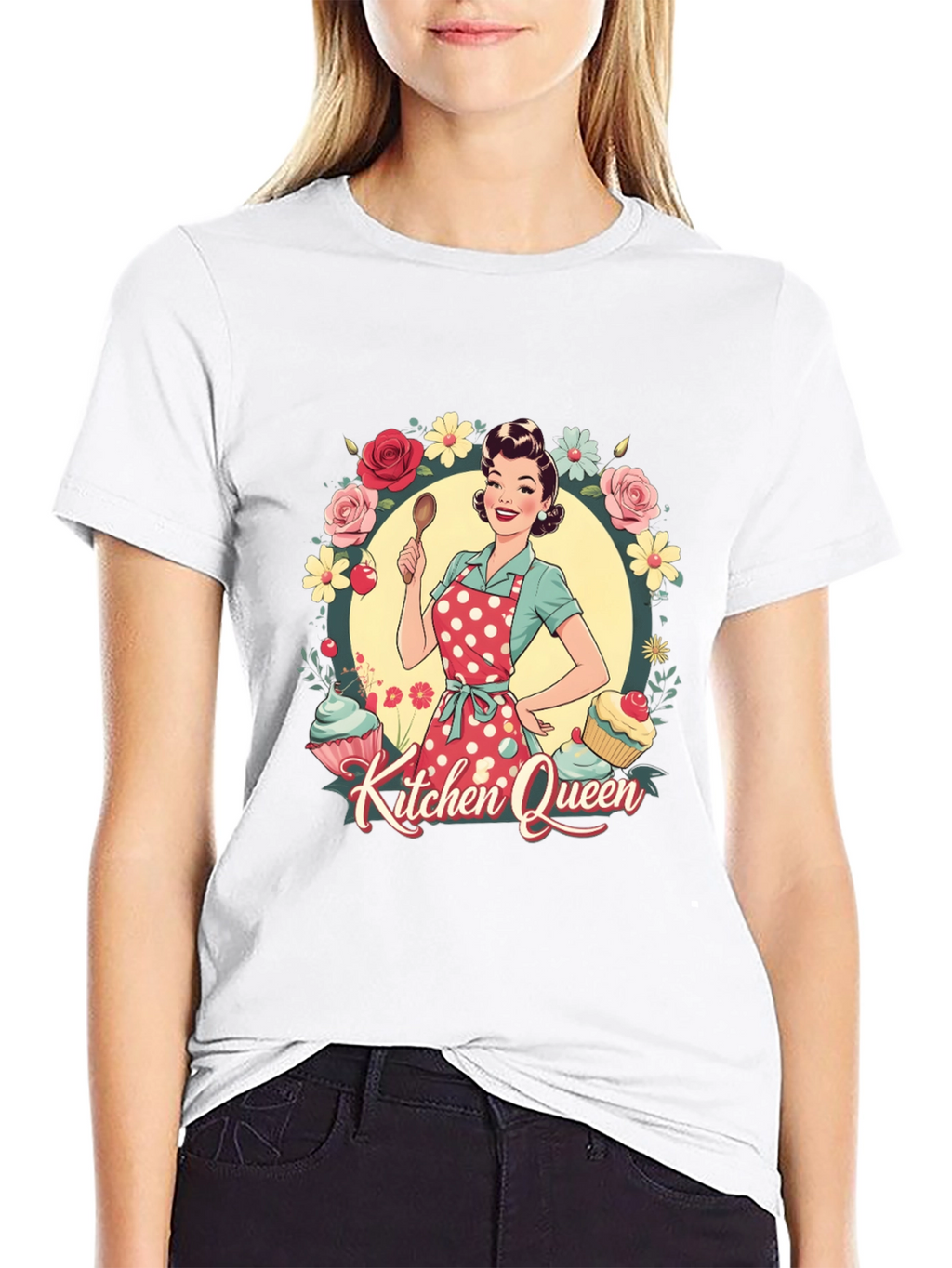 Kitchen Queen T-Shirt - Retro Cook Design