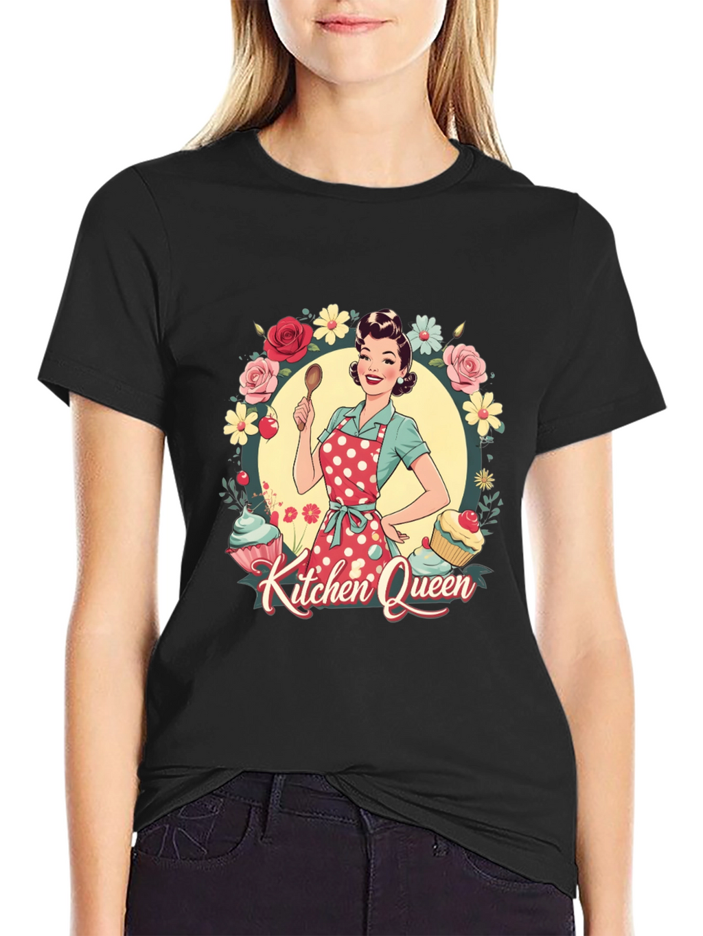 Kitchen Queen T-Shirt - Retro Cook Design