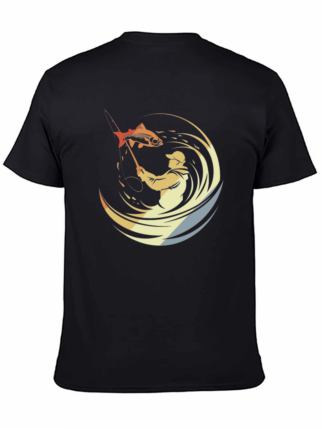 Mens Fishing Graphic Tee - Black