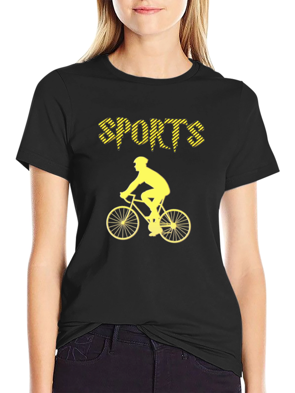 Sports Cyclist Graphic Tee - Black