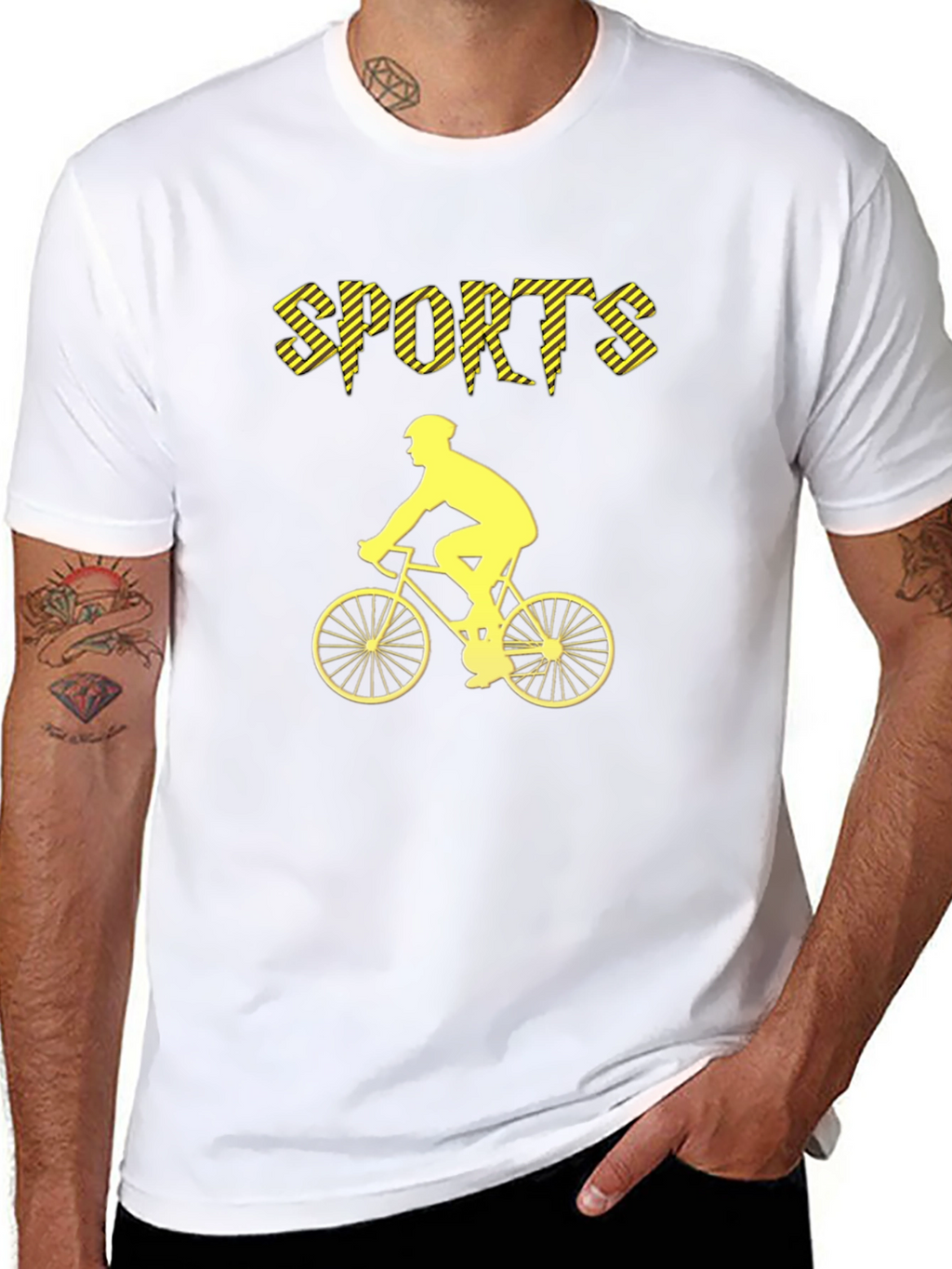 Sports Cyclist Graphic Tee - Black