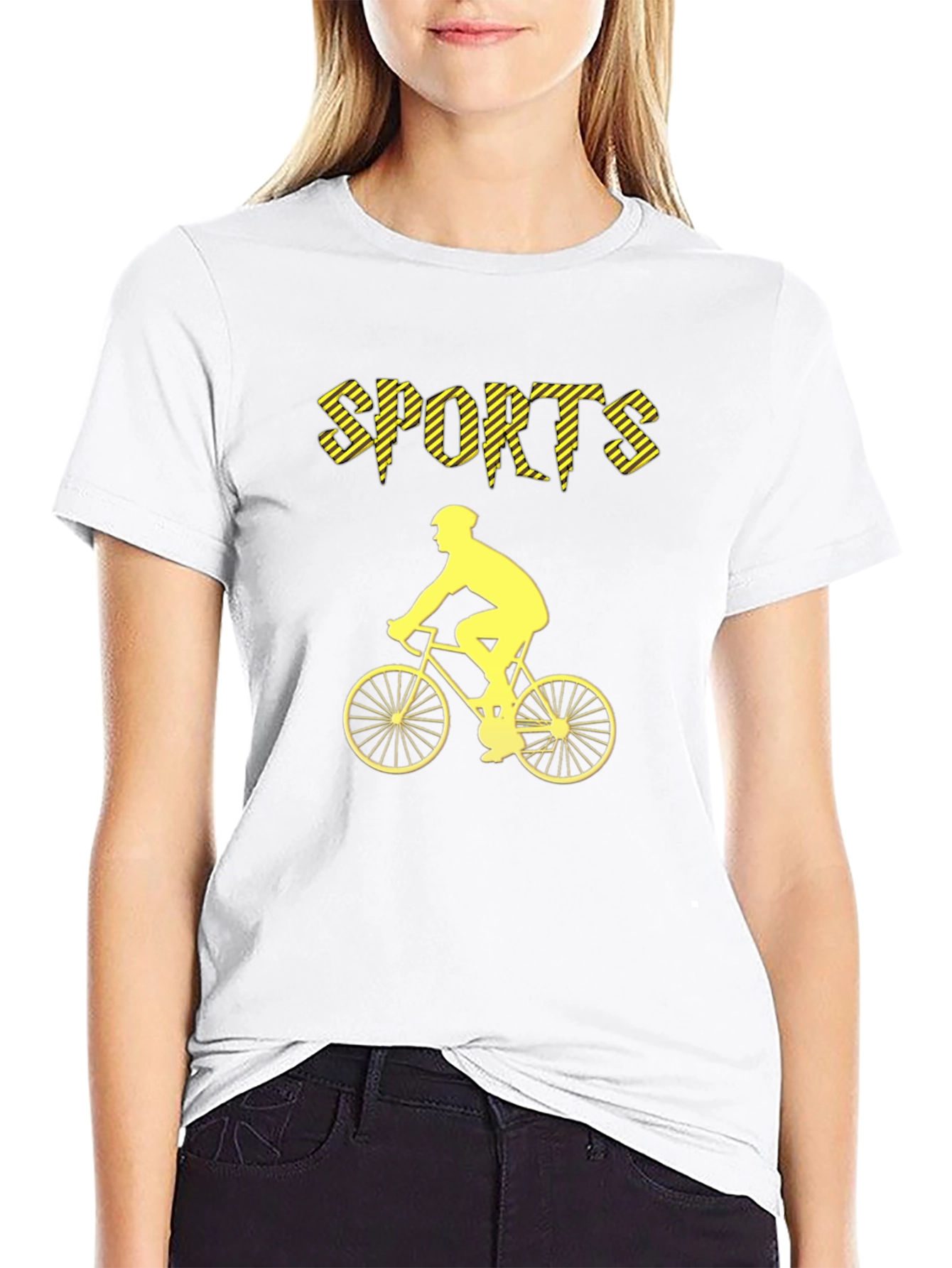 Sports Cyclist Graphic Tee - Black