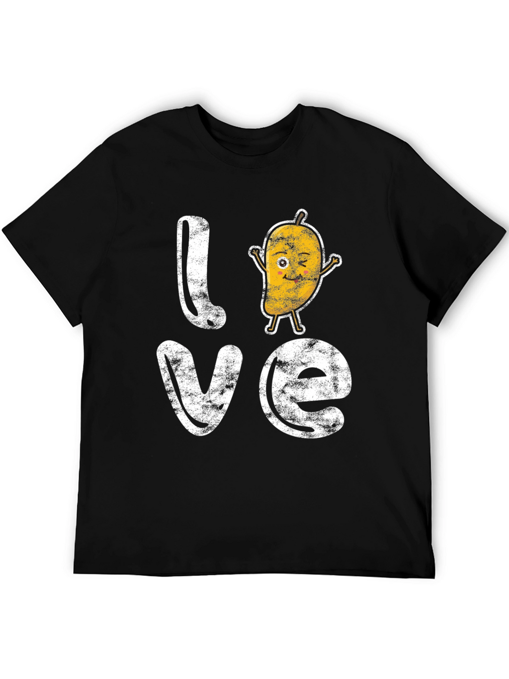 Love Mango Graphic Tee - Black Cotton T-Shirt