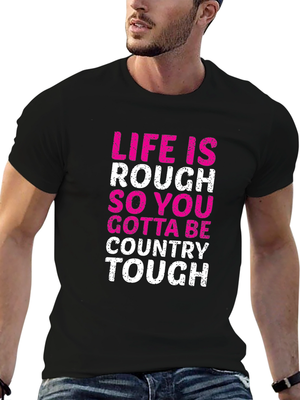 Country Tough Graphic Tee - Mens Black T-Shirt