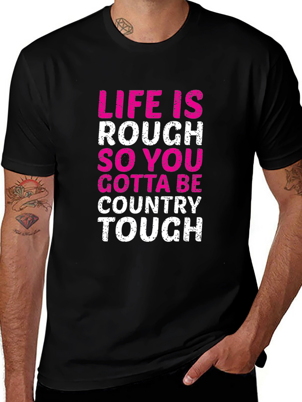 Country Tough Graphic Tee - Mens Black T-Shirt