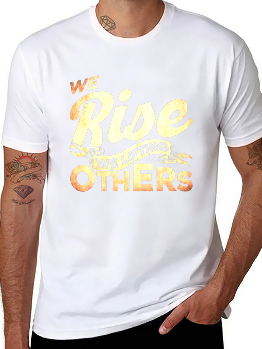 We Rise Lifting Others Graphic Black T-Shirt