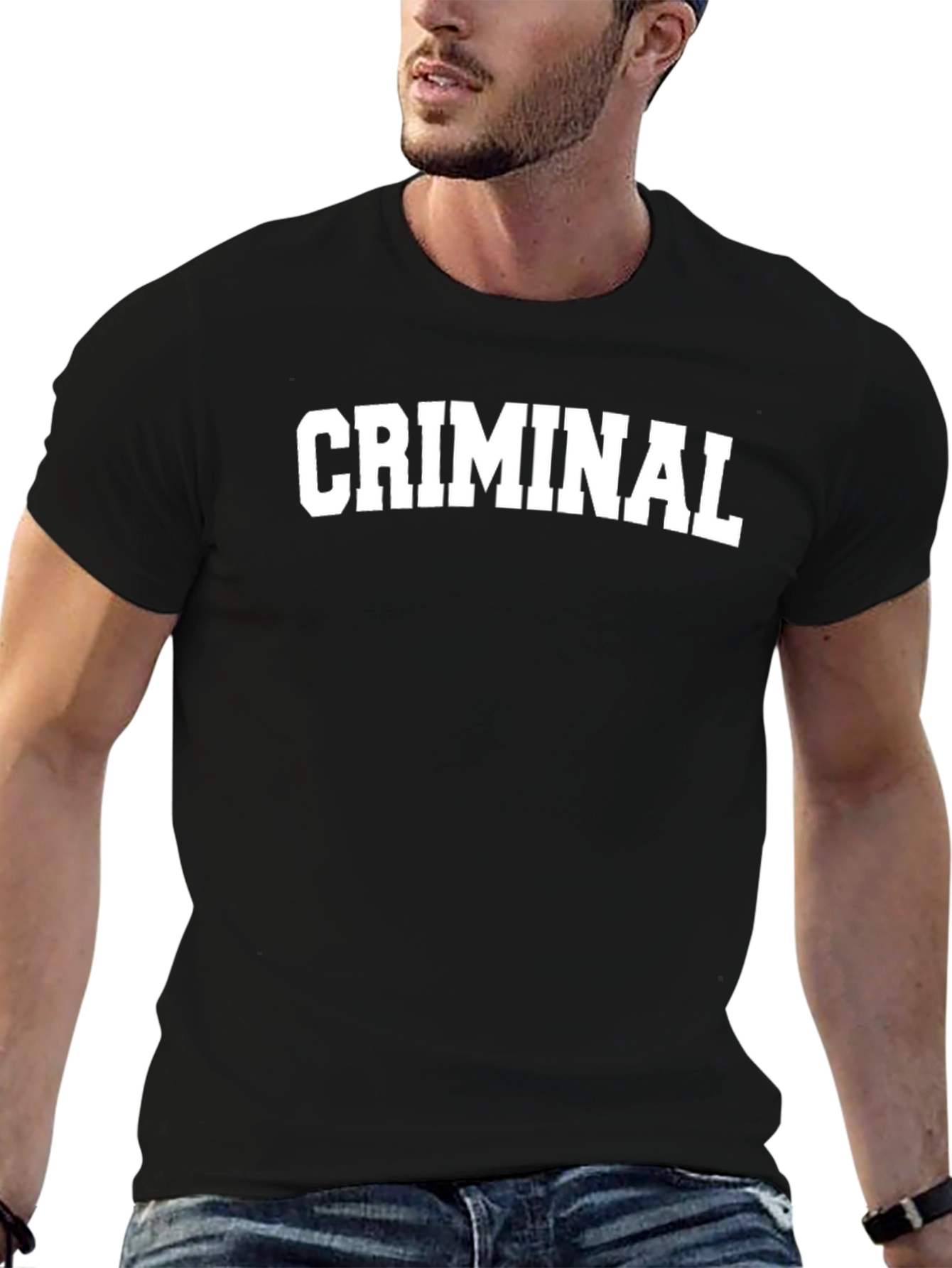 Criminal Crew Neck Black T-Shirt