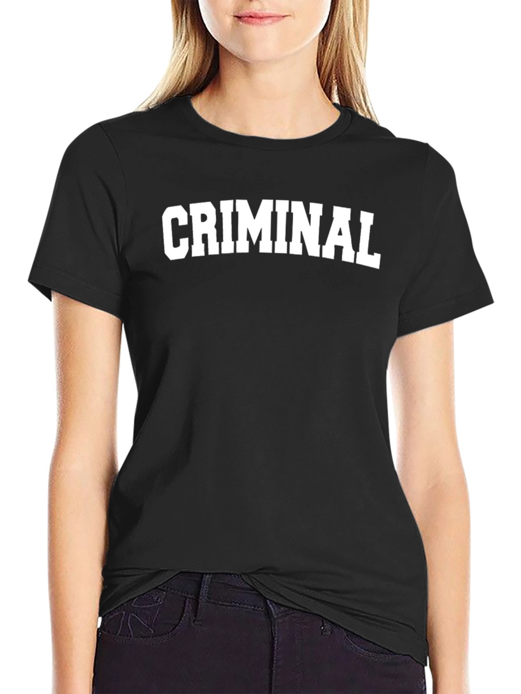 Criminal Crew Neck Black T-Shirt