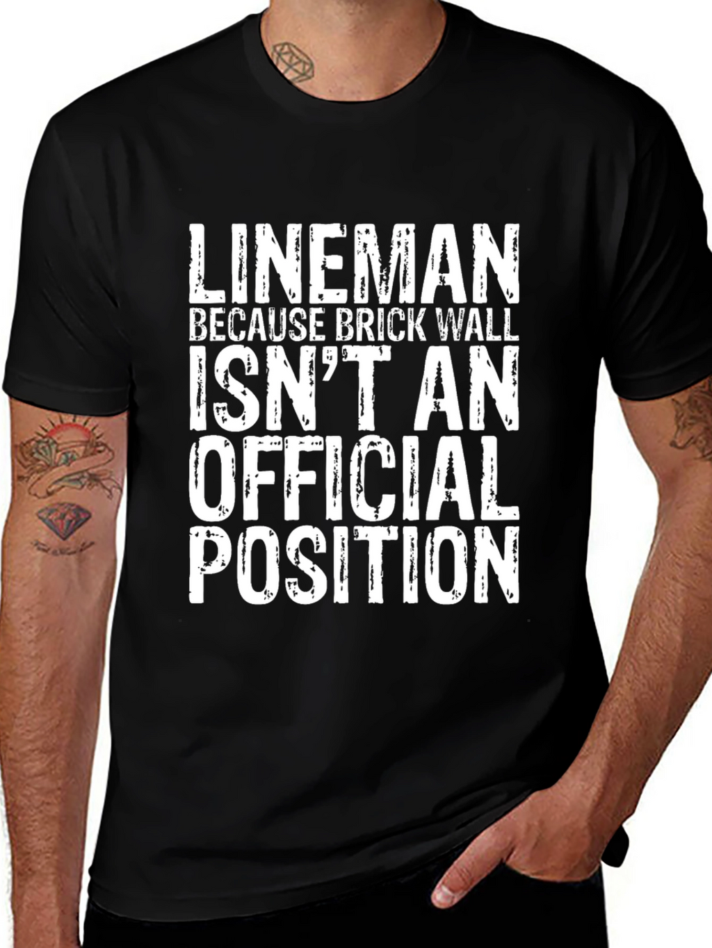 Lineman Brick Wall Funny T-Shirt