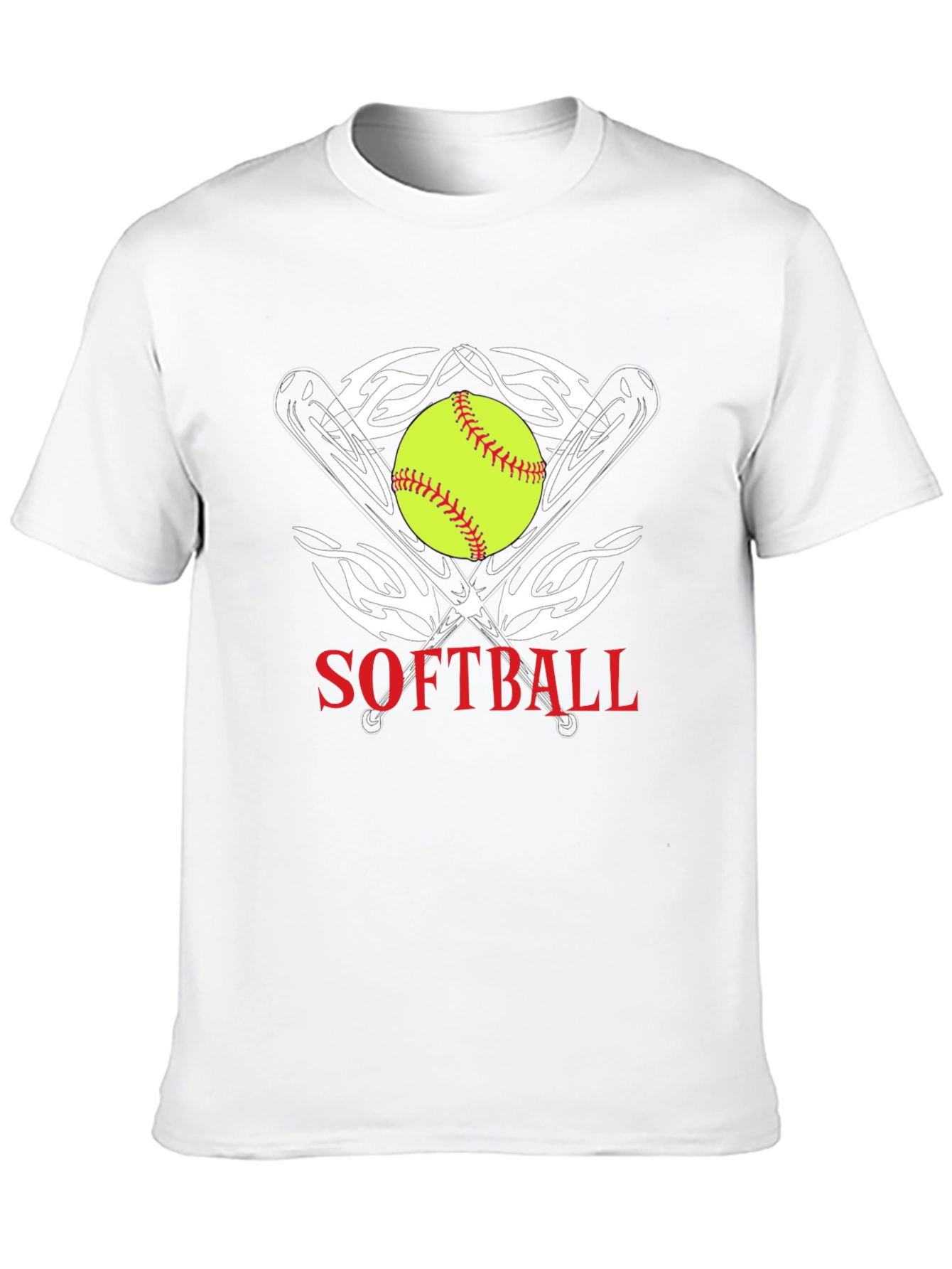 Softball Graphic Tee - Black Cotton