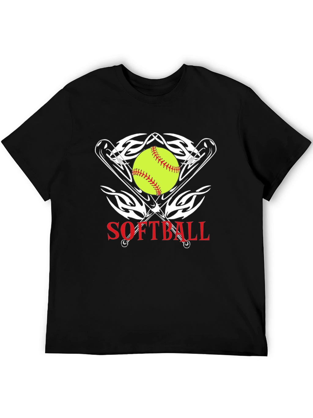 Softball Graphic Tee - Black Cotton
