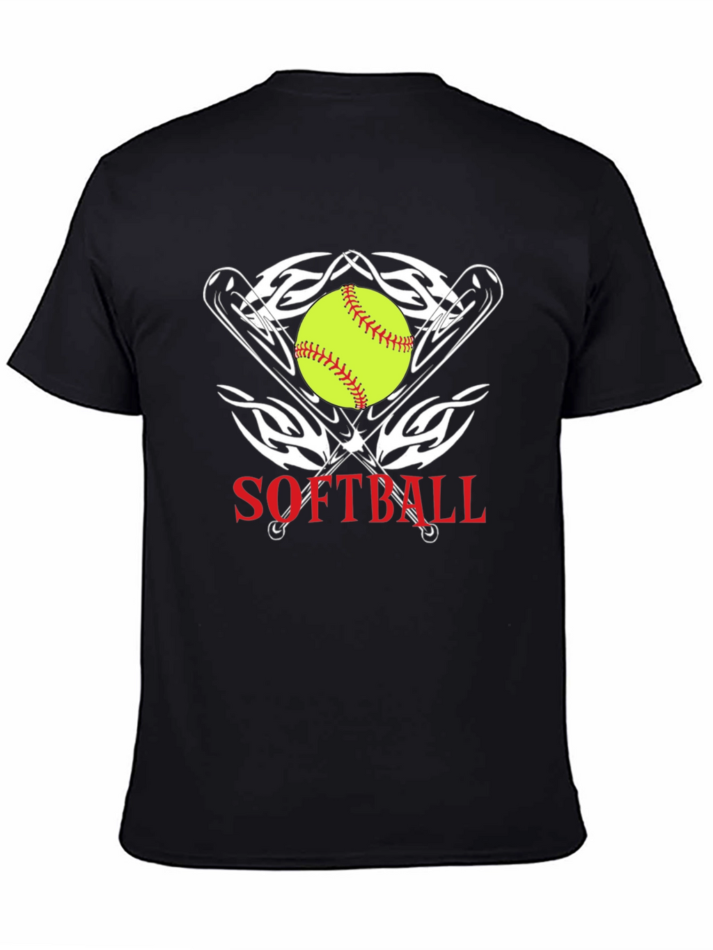 Softball Graphic Tee - Black Cotton