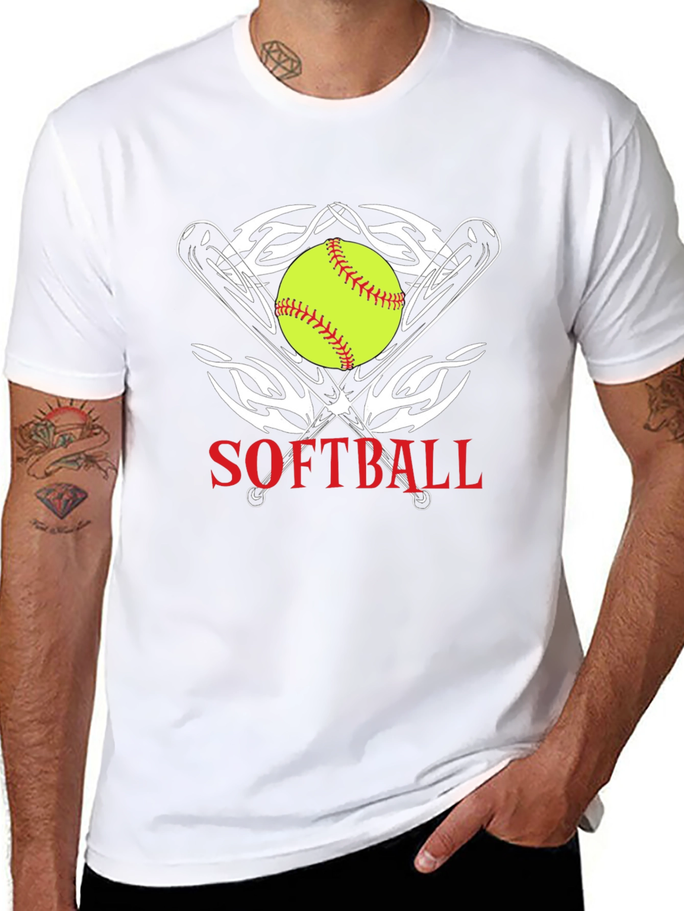 Softball Graphic Tee - Black Cotton