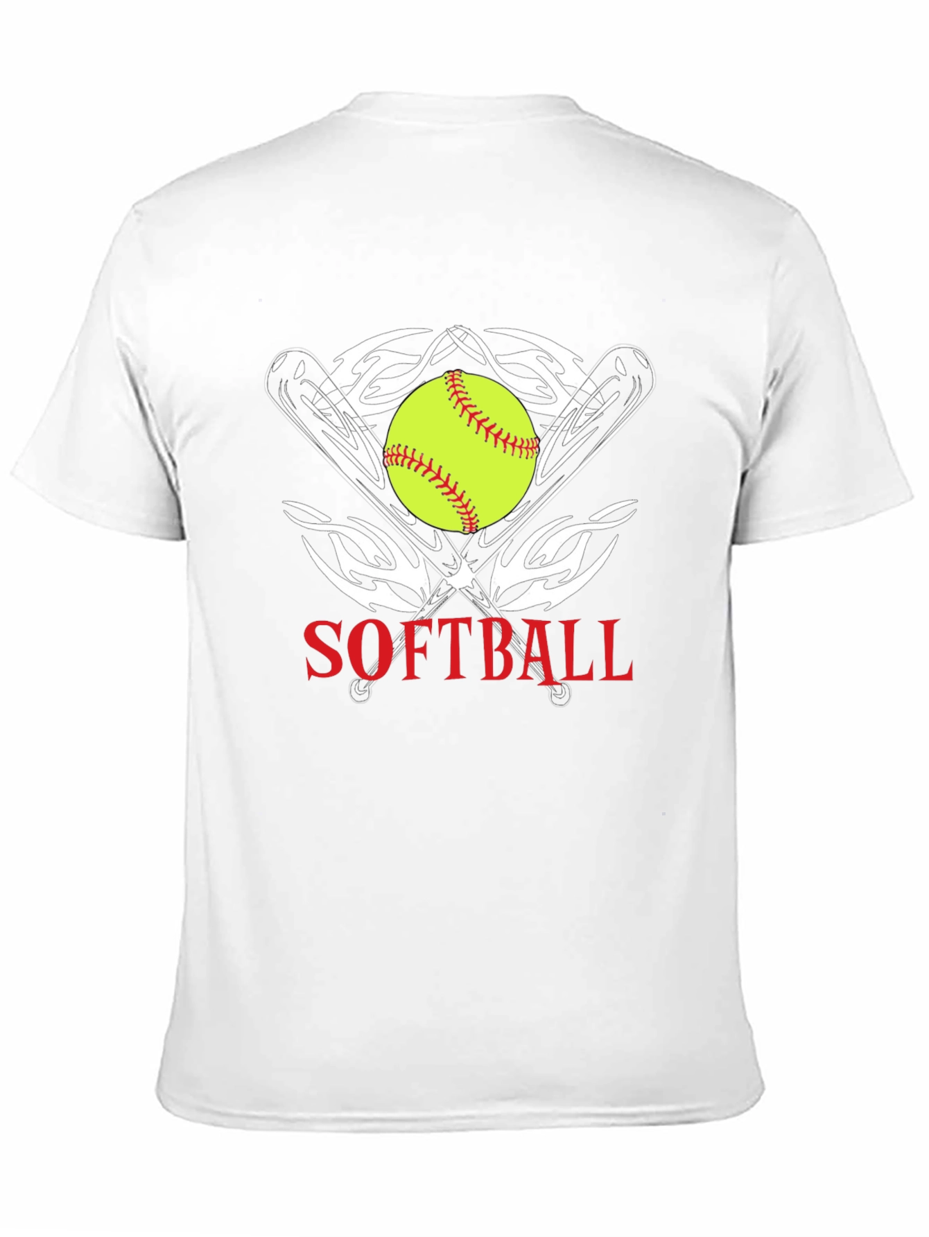 Softball Graphic Tee - Black Cotton