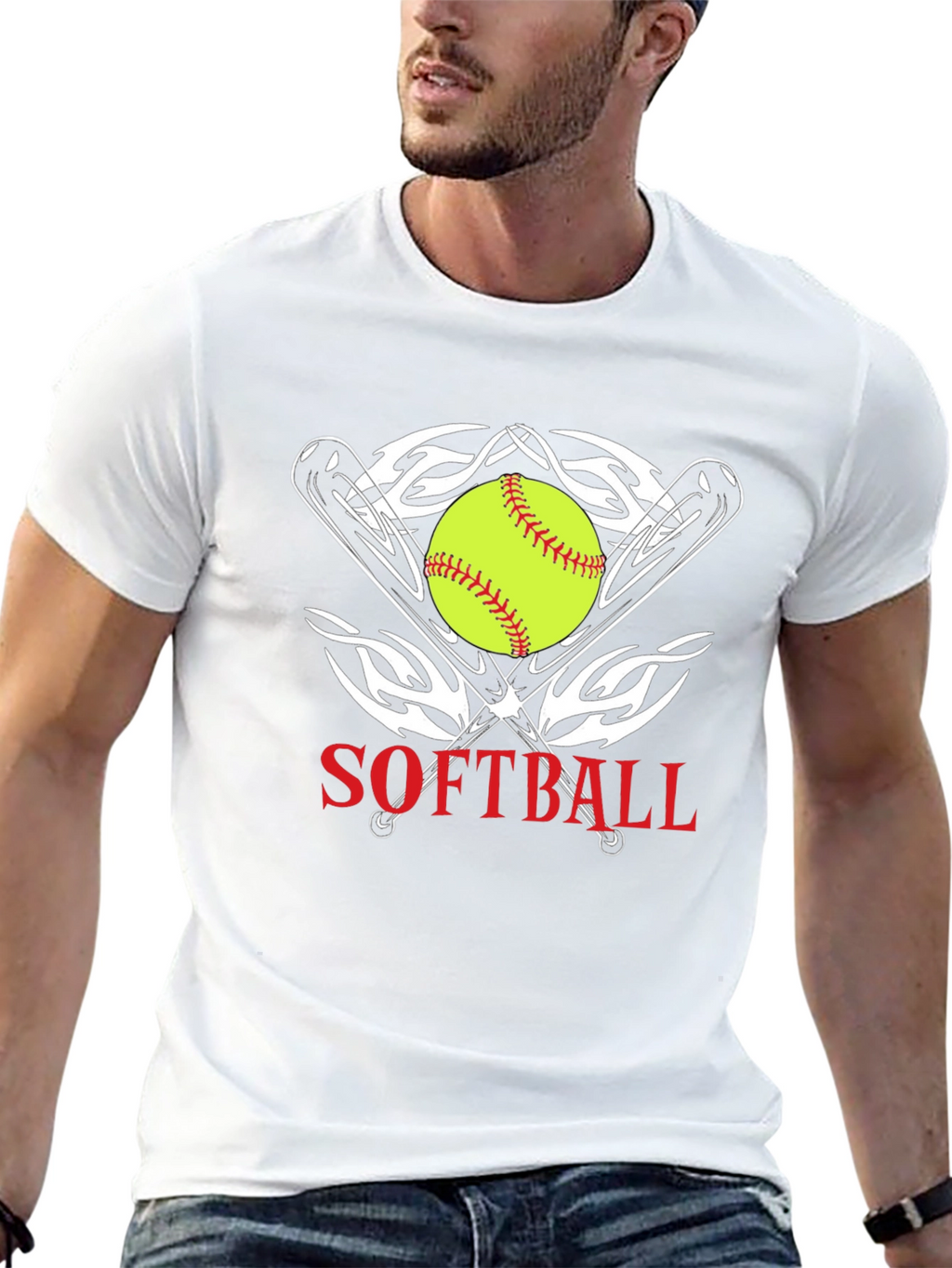 Softball Graphic Tee - Black Cotton