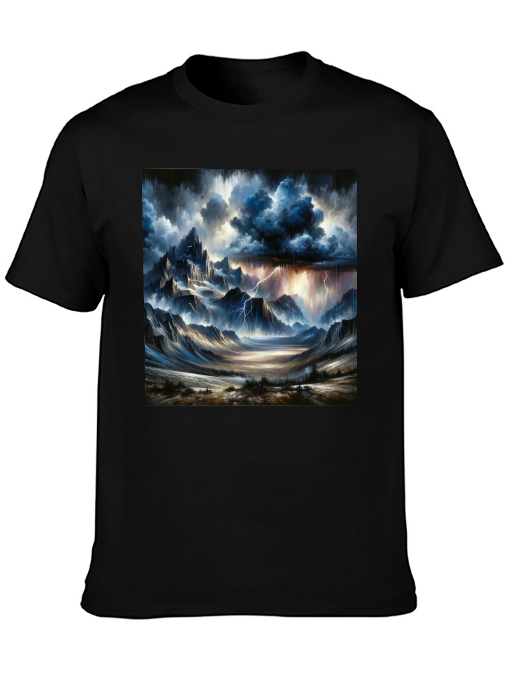 Stormy Mountain Graphic Tee - Black