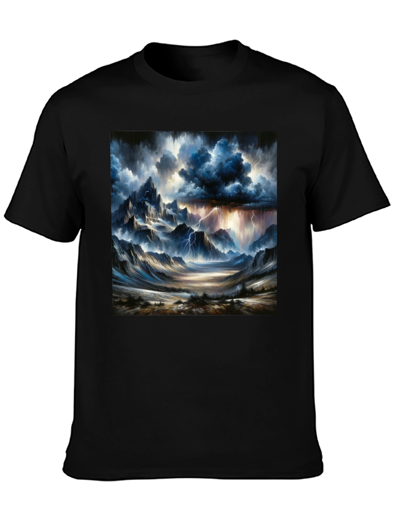 Stormy Mountain Graphic Tee - Black