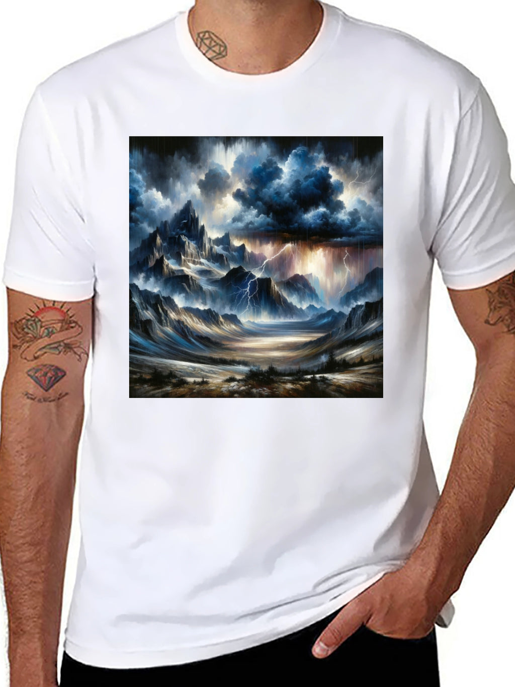 Stormy Mountain Graphic Tee - Black