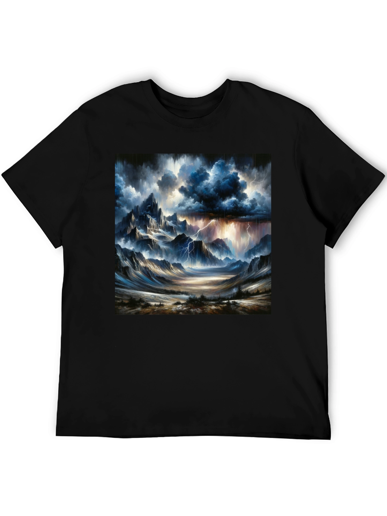 Stormy Mountain Graphic Tee - Black
