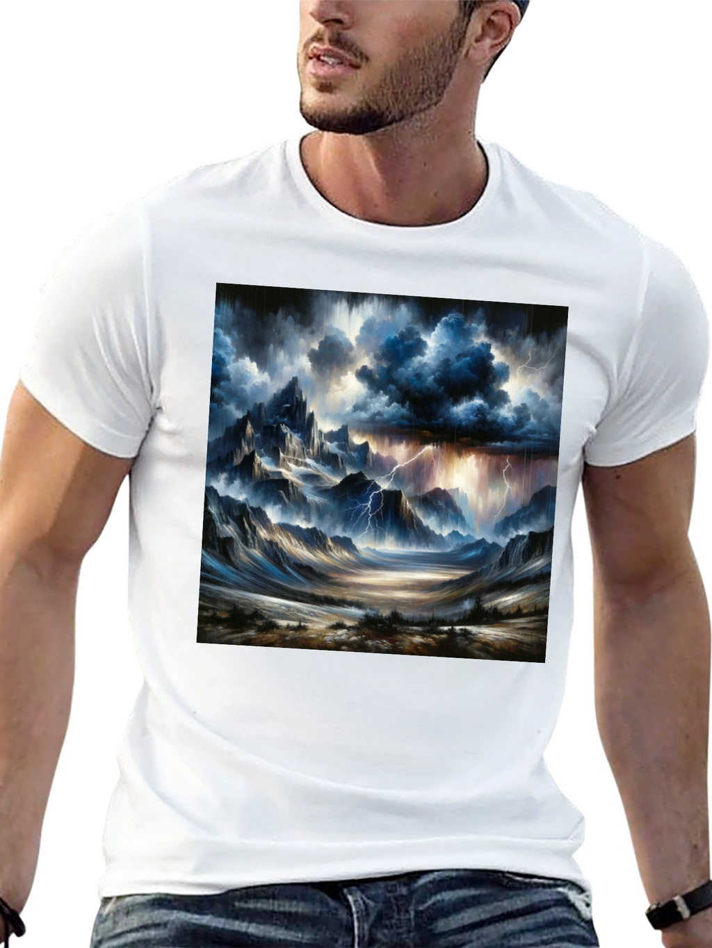 Stormy Mountain Graphic Tee - Black