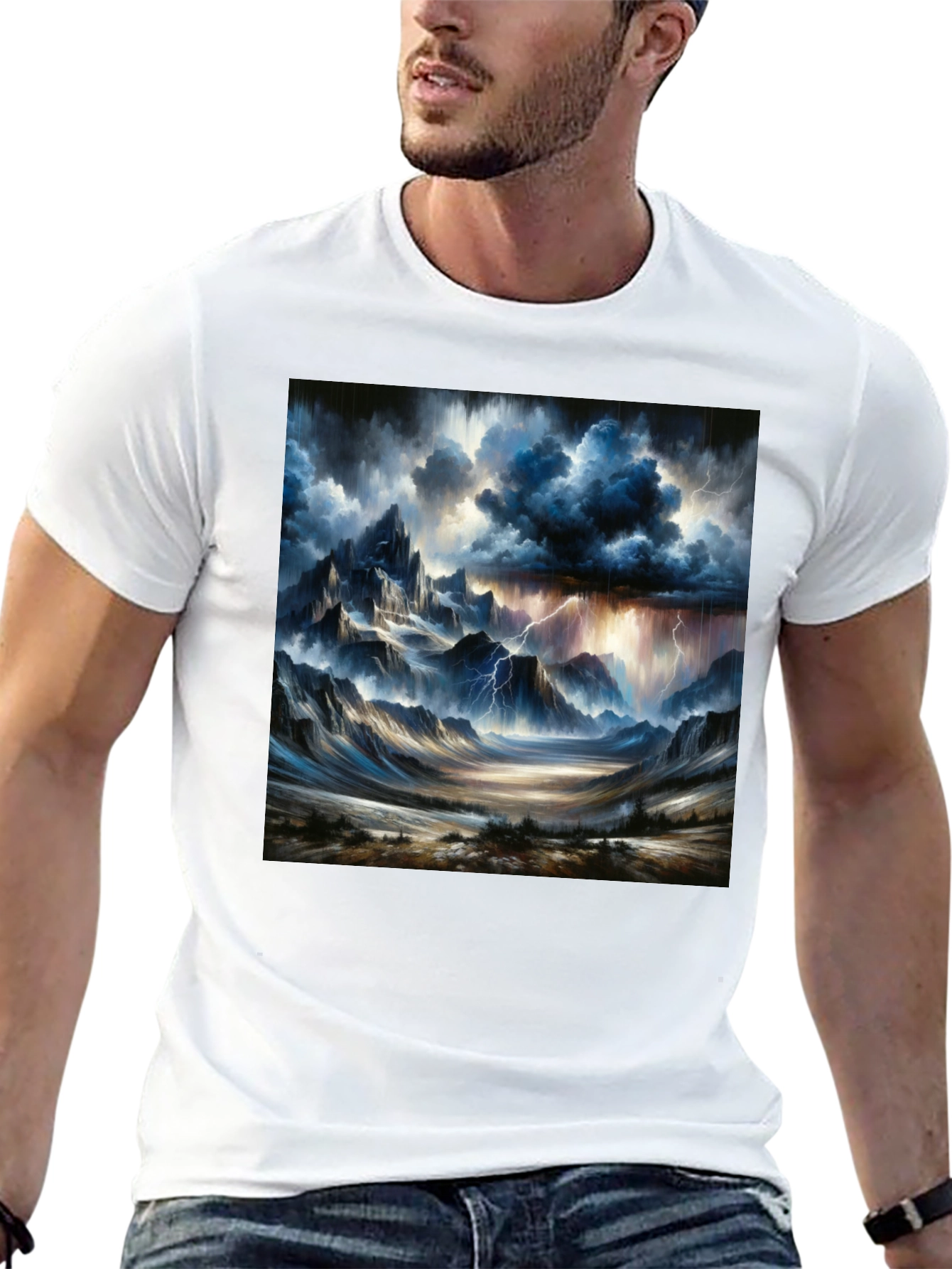Stormy Mountain Graphic Tee - Black