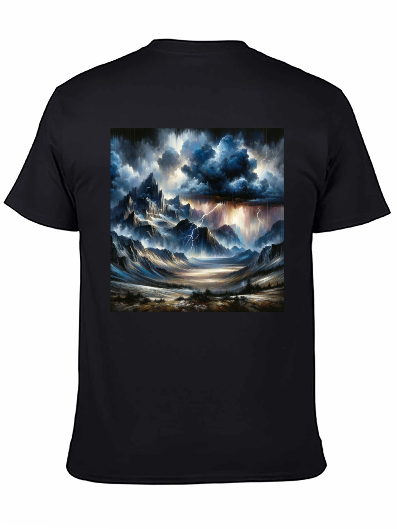 Stormy Mountain Graphic Tee - Black
