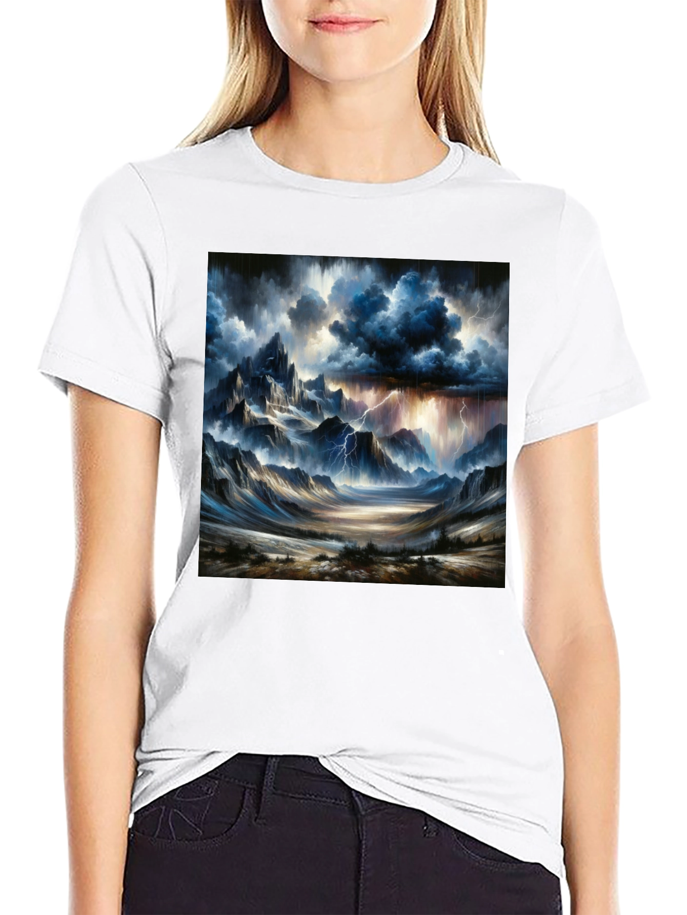 Stormy Mountain Graphic Tee - Black