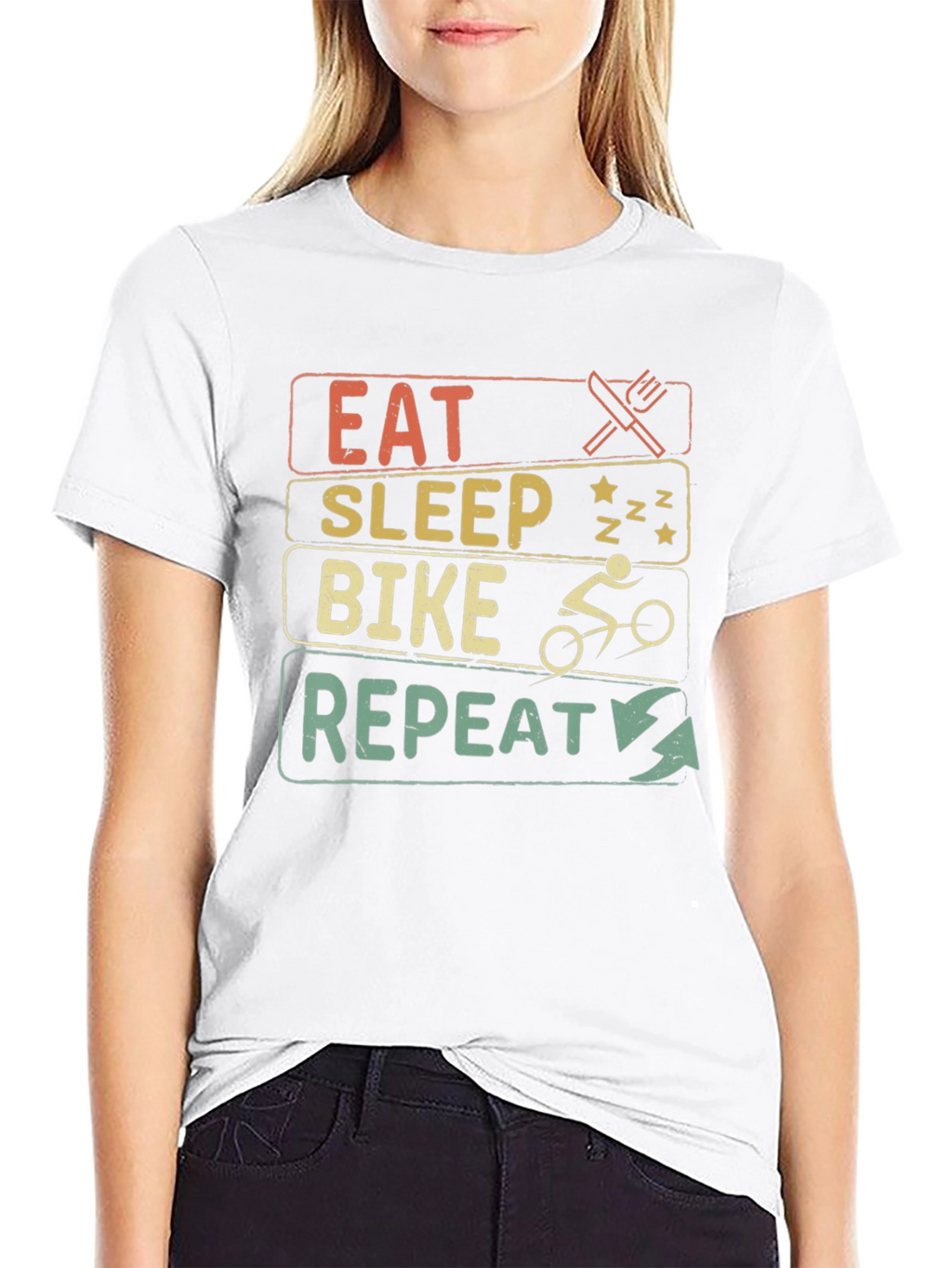 Eat Sleep Bike Repeat Graphic T-Shirt