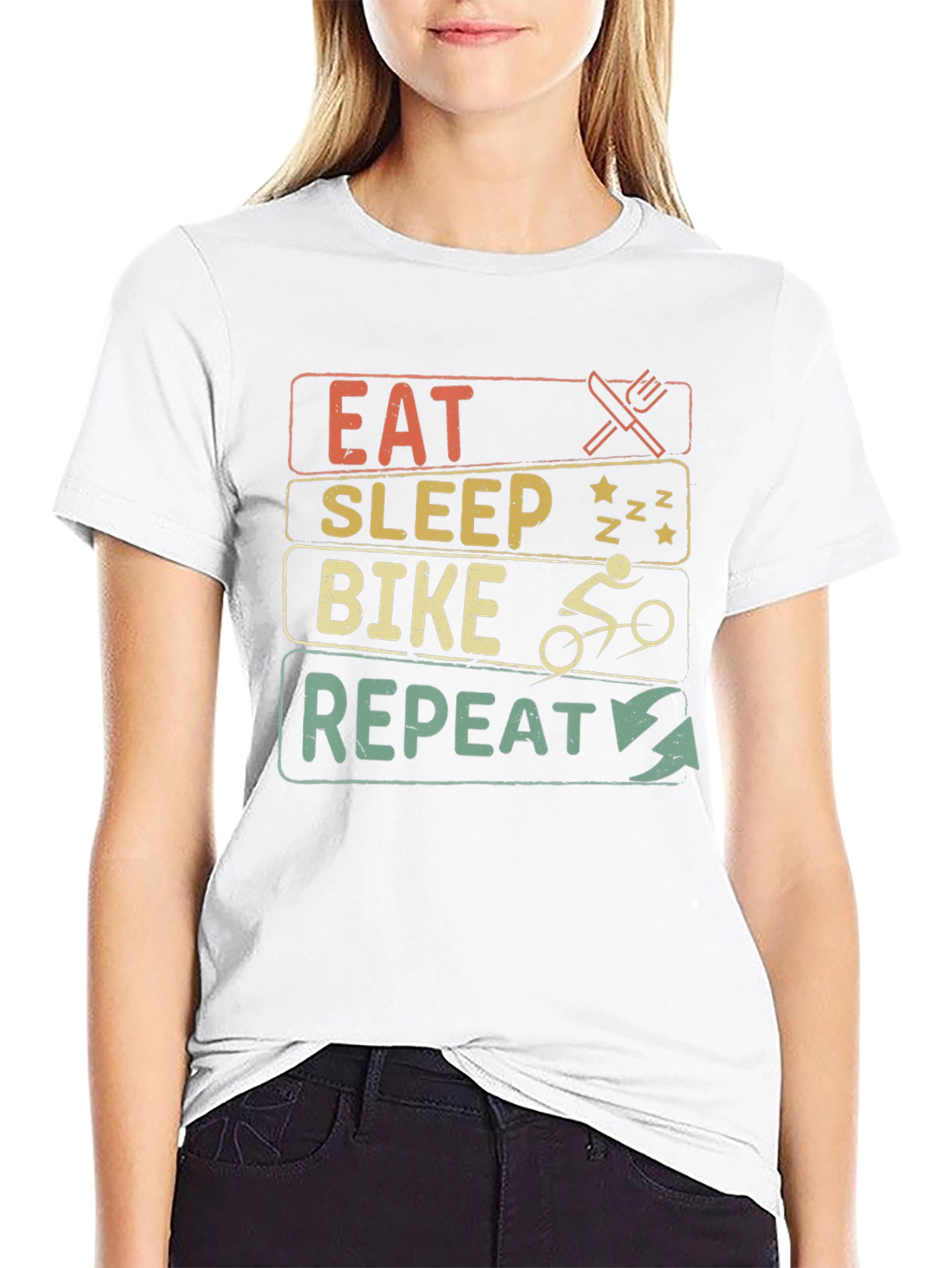 Eat Sleep Bike Repeat Graphic T-Shirt
