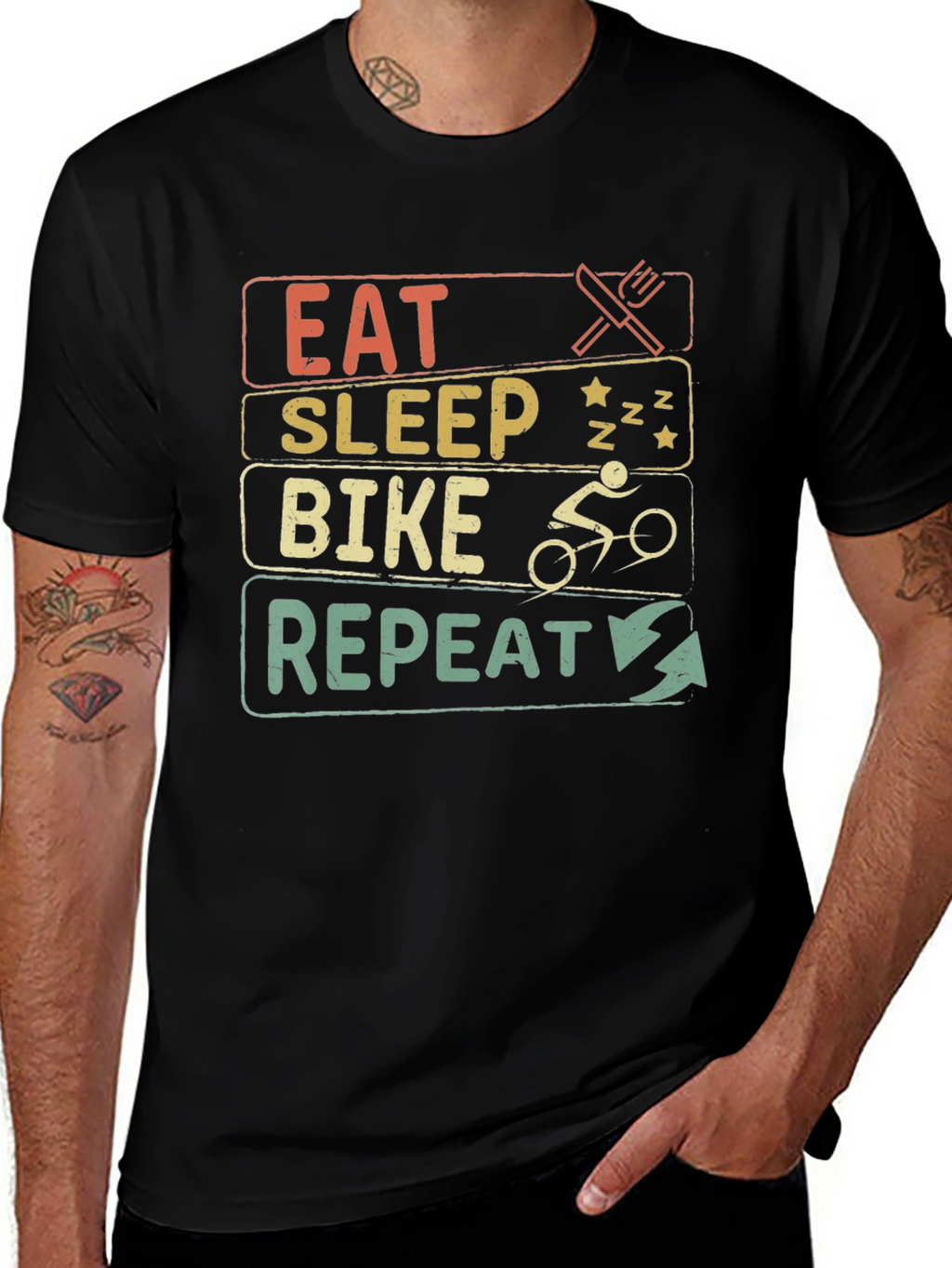 Eat Sleep Bike Repeat Graphic T-Shirt