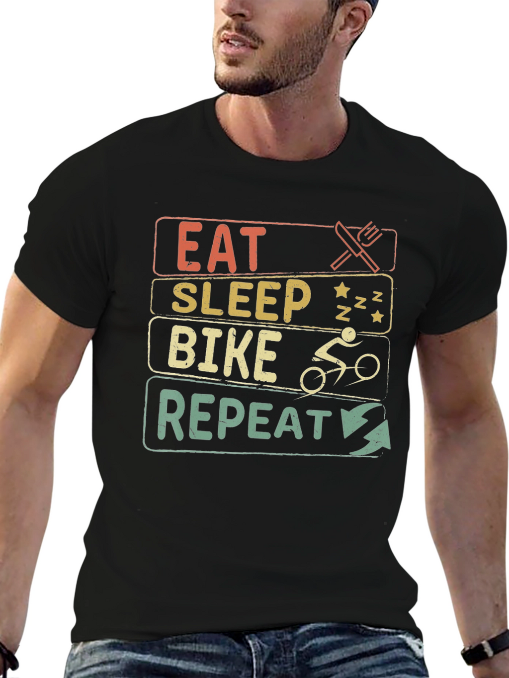 Eat Sleep Bike Repeat Graphic T-Shirt