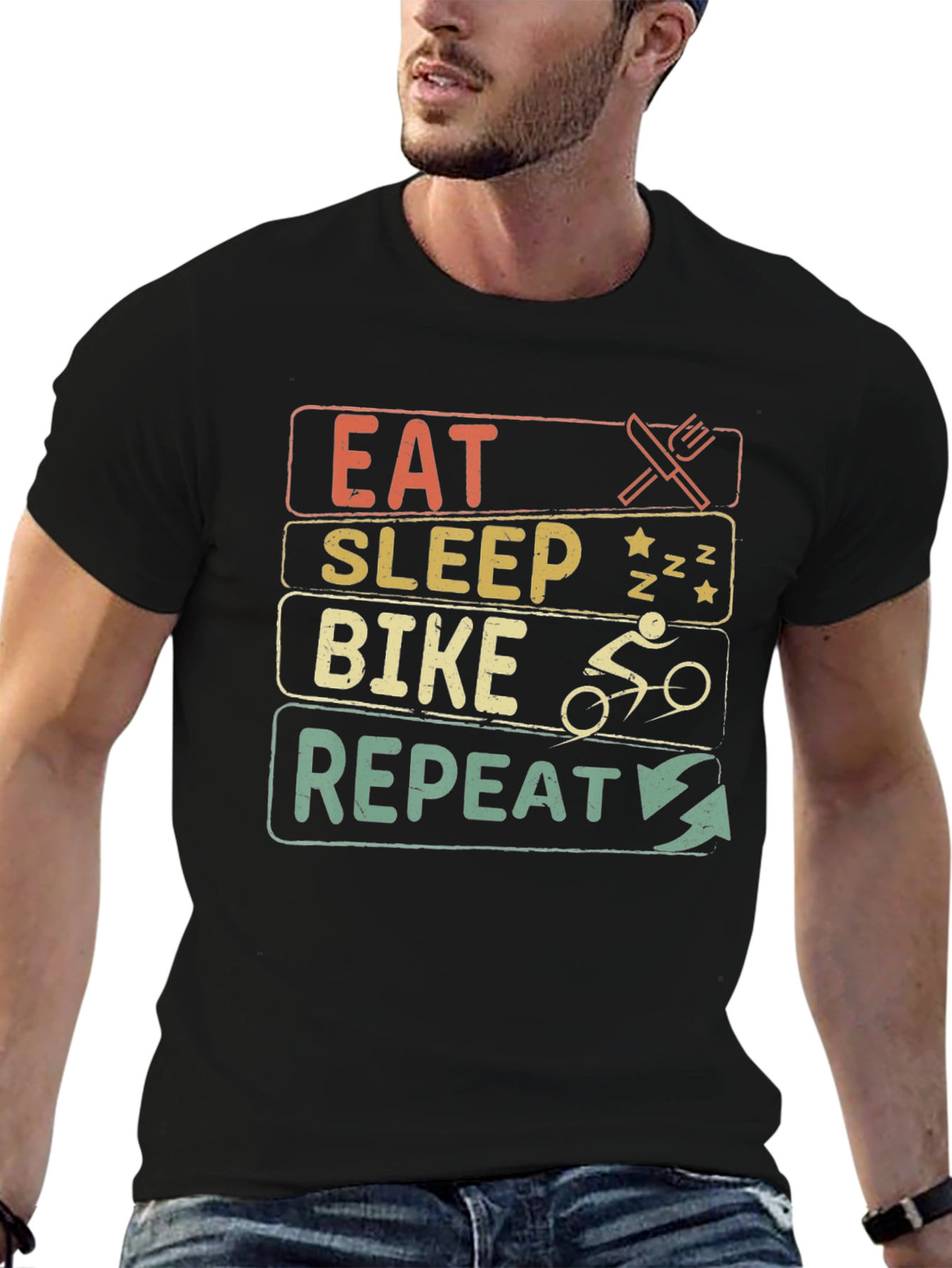 Eat Sleep Bike Repeat Graphic T-Shirt