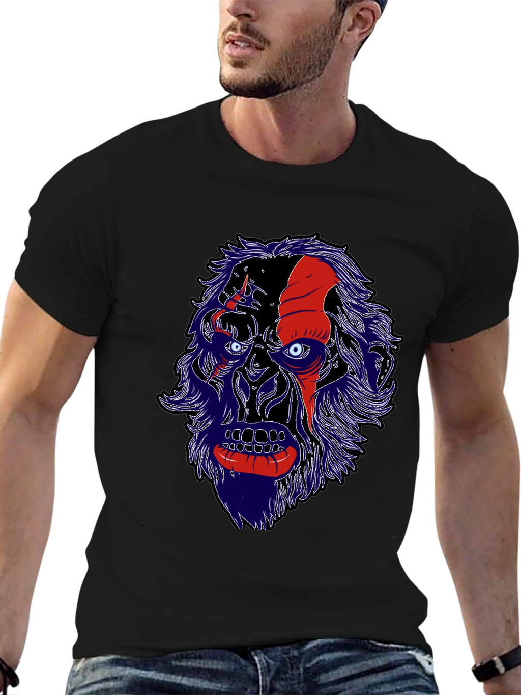 Unique Graphic Tee - Gorilla Face Design
