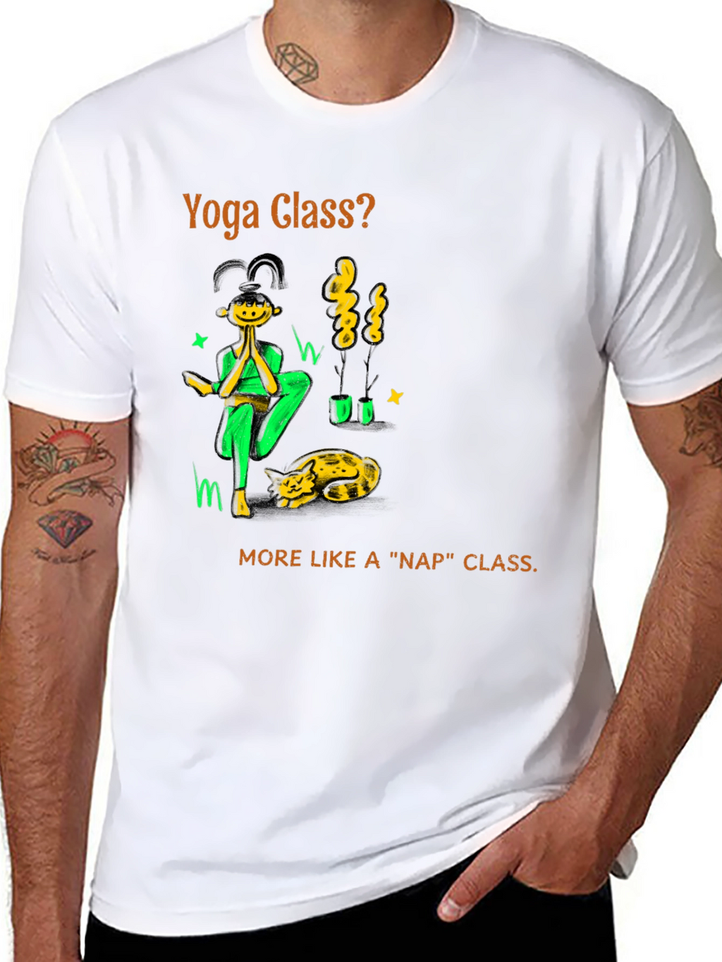Yoga Nap Class Black Cotton T-Shirt